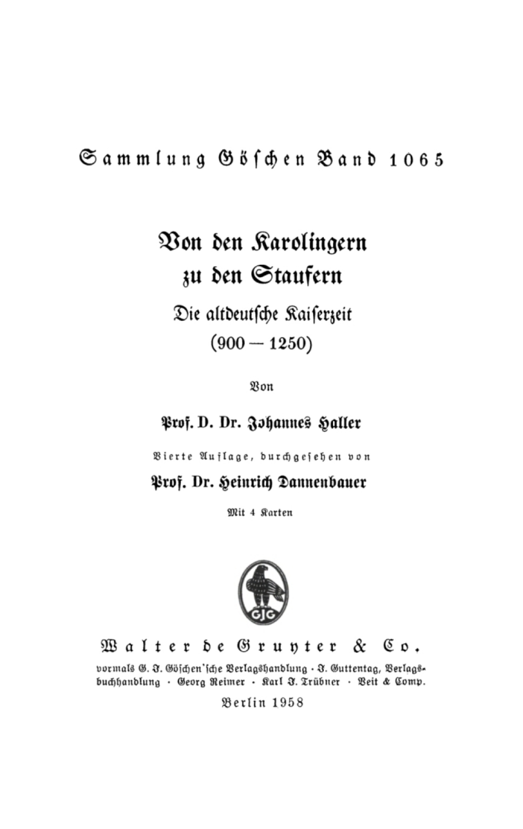 Von den Karolingern zu den Staufern Die altdeutsche Kaiserzeit (900â€“1250) 4th Edition â€“ PDF/EPUB Version Downloadable