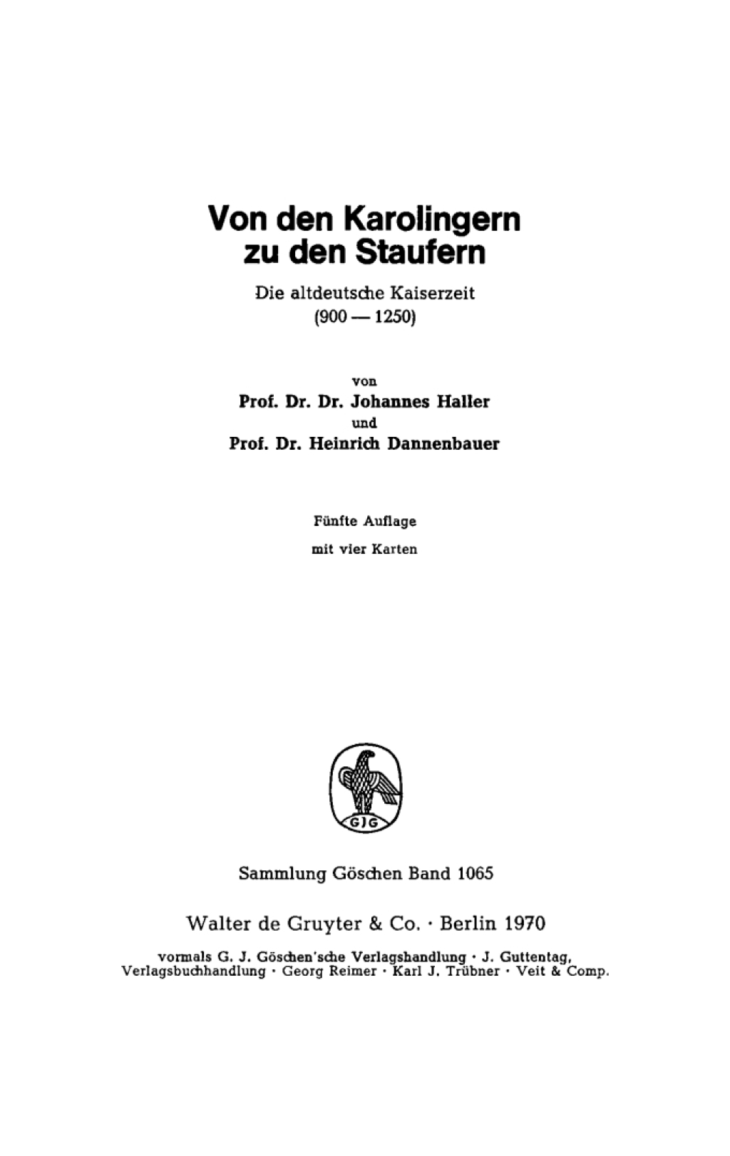 Von den Karolingern zu den Staufern Die altdeutsche Kaiserzeit (900â€“1250) 5th Edition â€“ PDF/EPUB Version Downloadable