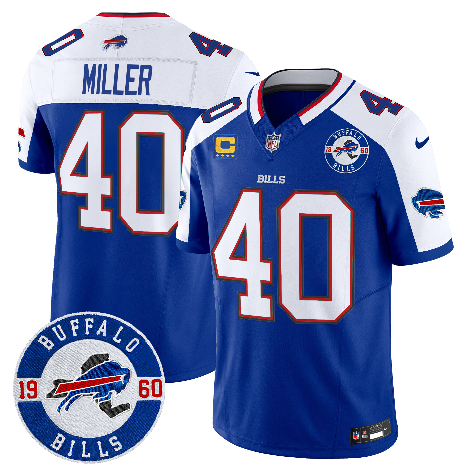 Von Miller Men's Buffalo Bills 2024 Vapor Limited Royal Alternate Jersey - All Stitched