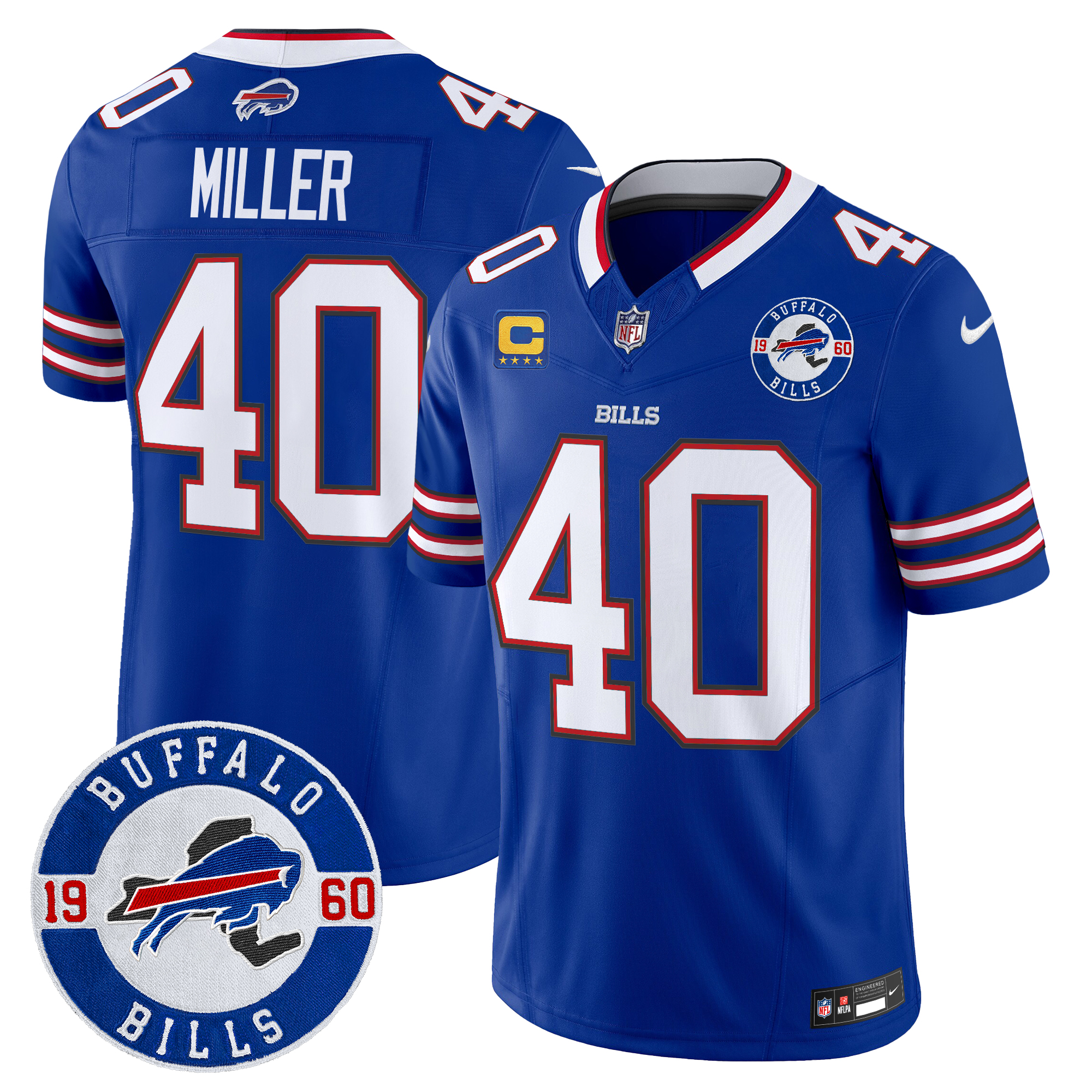 Von Miller Men's Buffalo Bills 2024 Vapor Limited Royal Jersey - All Stitched