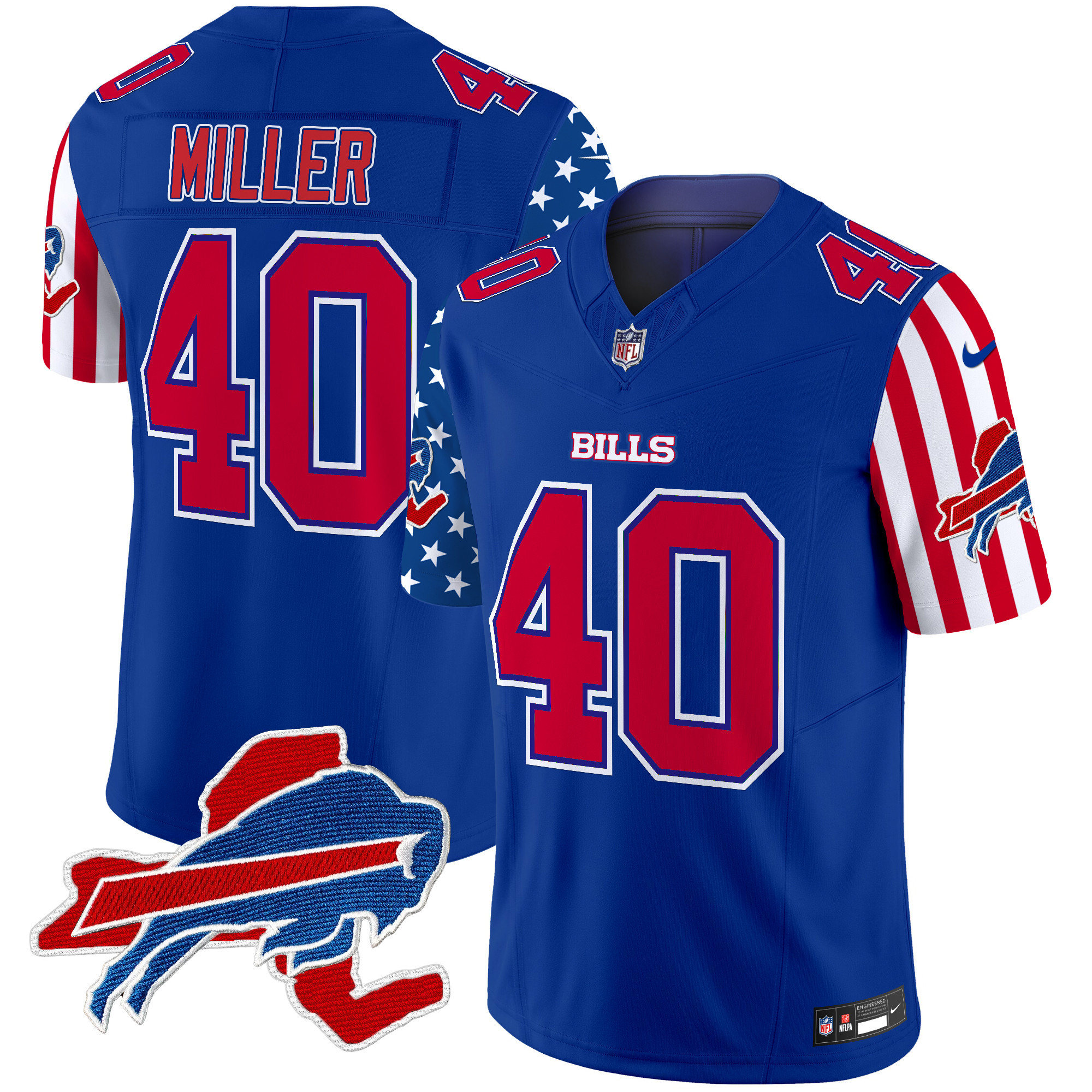 Von Miller Men's Buffalo Bills American Style Vapor Limited Royal Jersey - All Stitched