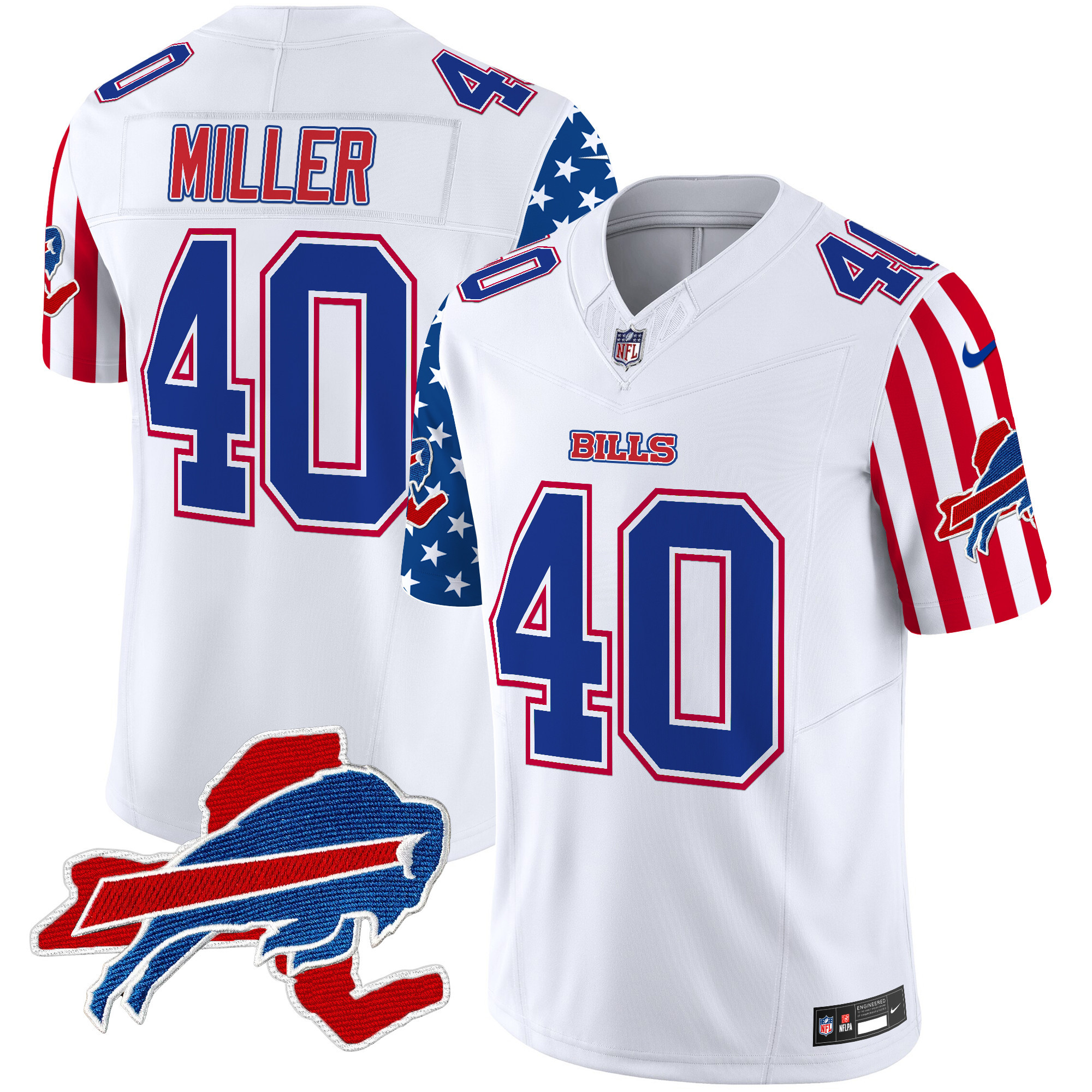 Von Miller Men's Buffalo Bills American Style Vapor Limited White Jersey - All Stitched