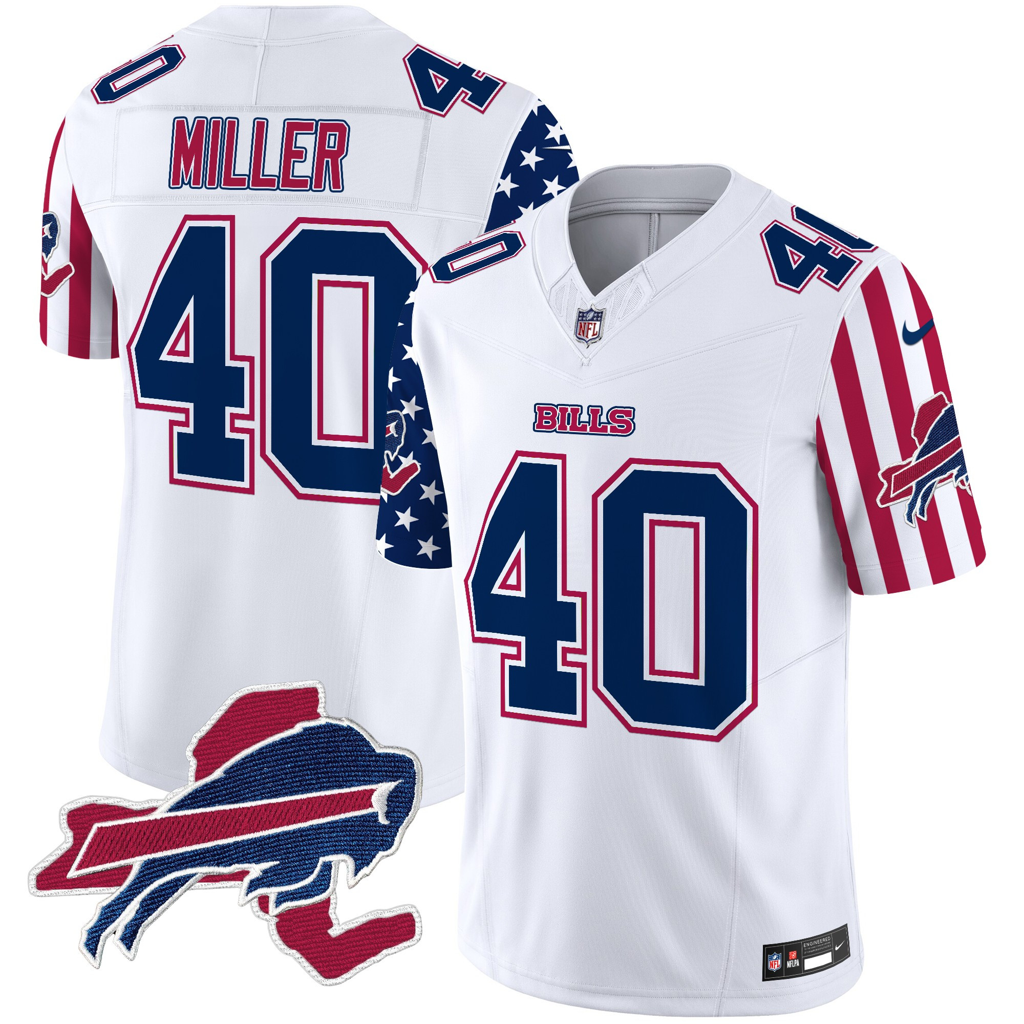 Von Miller Men's Buffalo Bills American Style Vapor Limited White Jersey - All Stitched