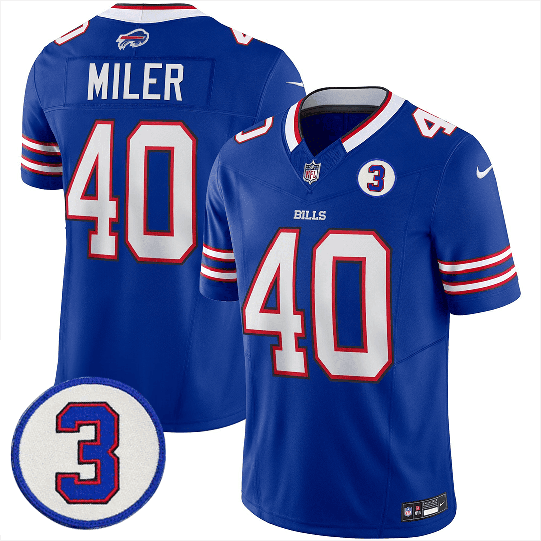 Von Miller Men's Buffalo Bills Damar Honoring Patch Vapor Limited Royal Jersey - All Stitched
