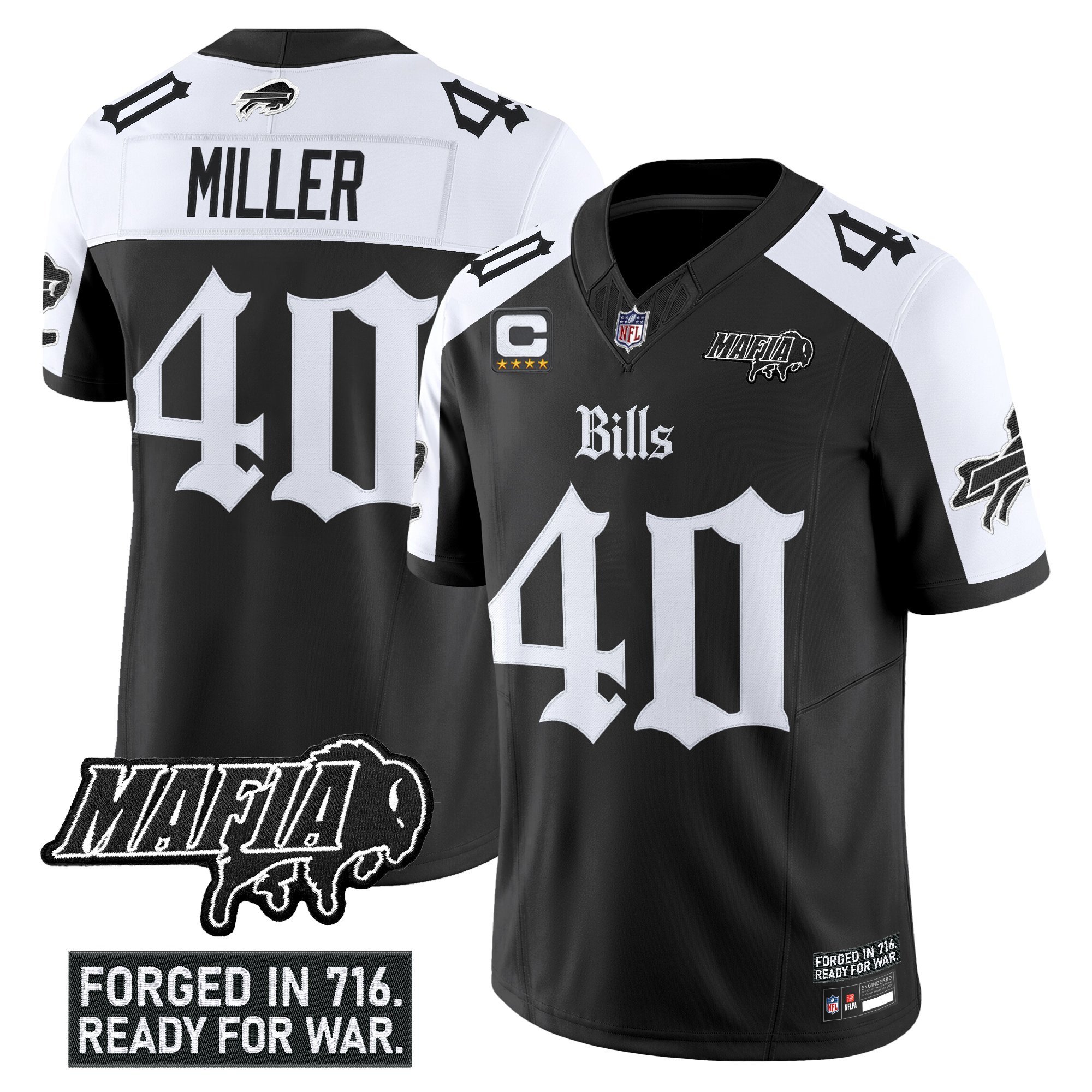 Von Miller Men's Buffalo Bills 'Gothic Cold Front Edition' Vapor Limited Alternate Jersey - All Stitched