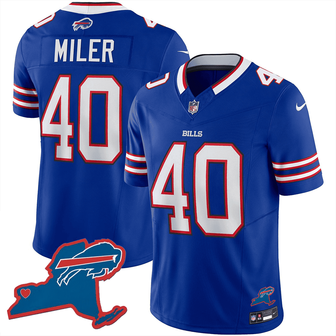 Von Miller Men's Buffalo Bills New York Patch Vapor Limited Royal Jersey - All Stitched