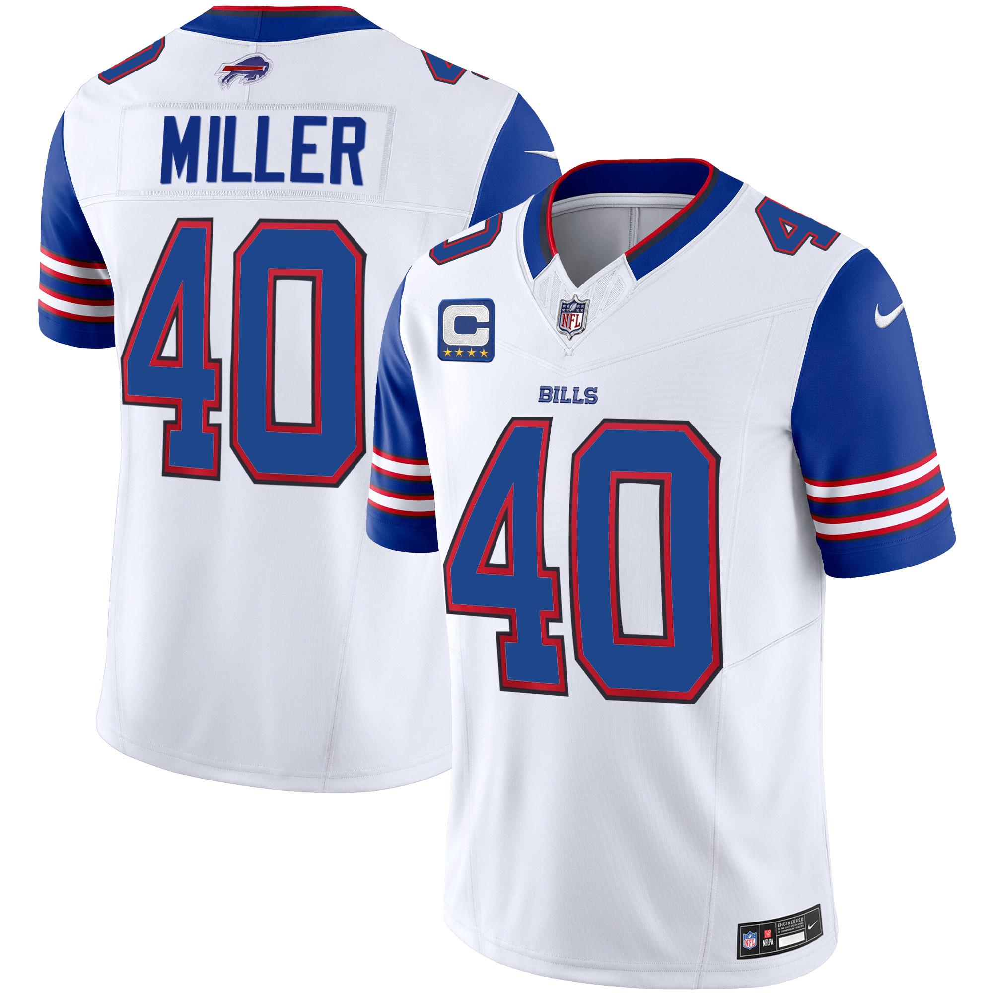Von Miller Men's Buffalo Bills Vapor Limited Royal Sleeves Jersey - All Stitched