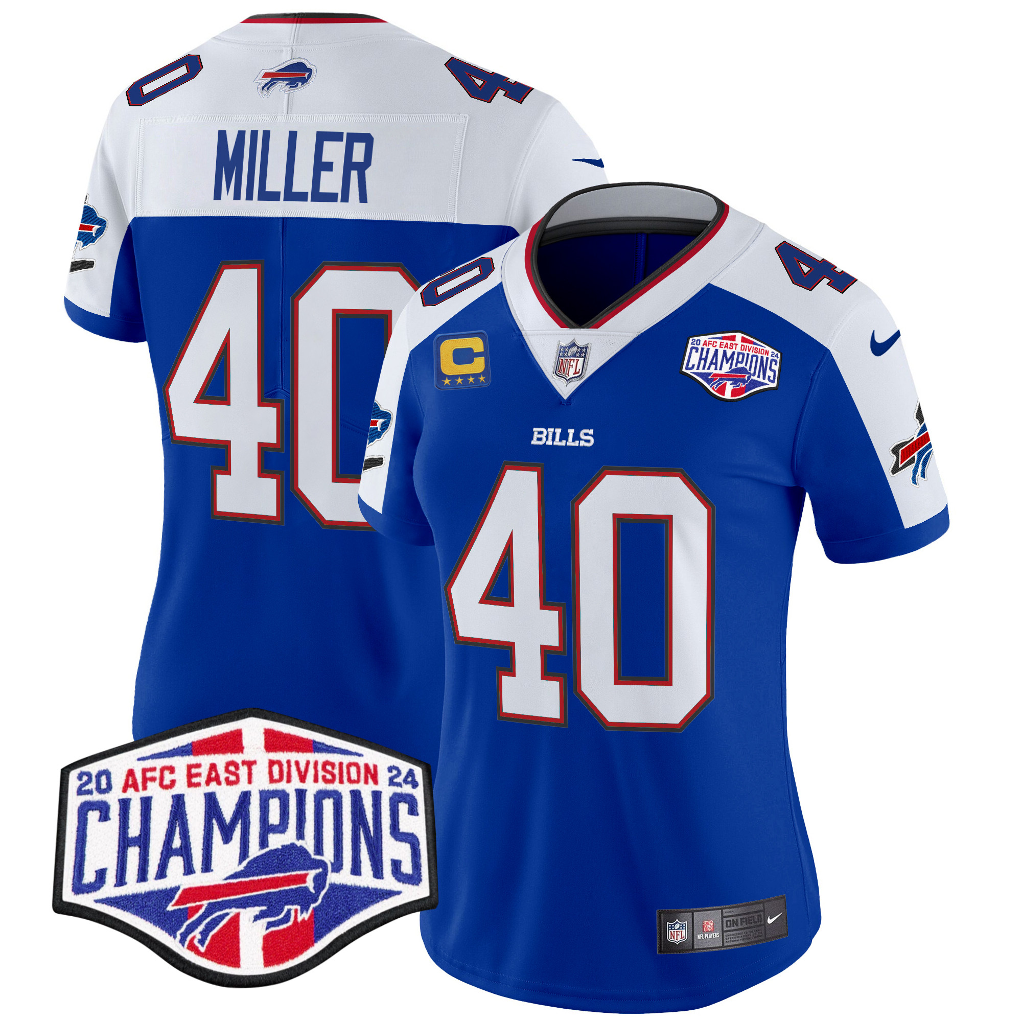 Von Miller Women's Buffalo Bills 2024 AFC East Division Champions Vapor Limited Royal Alternate Jersey - All Stitched