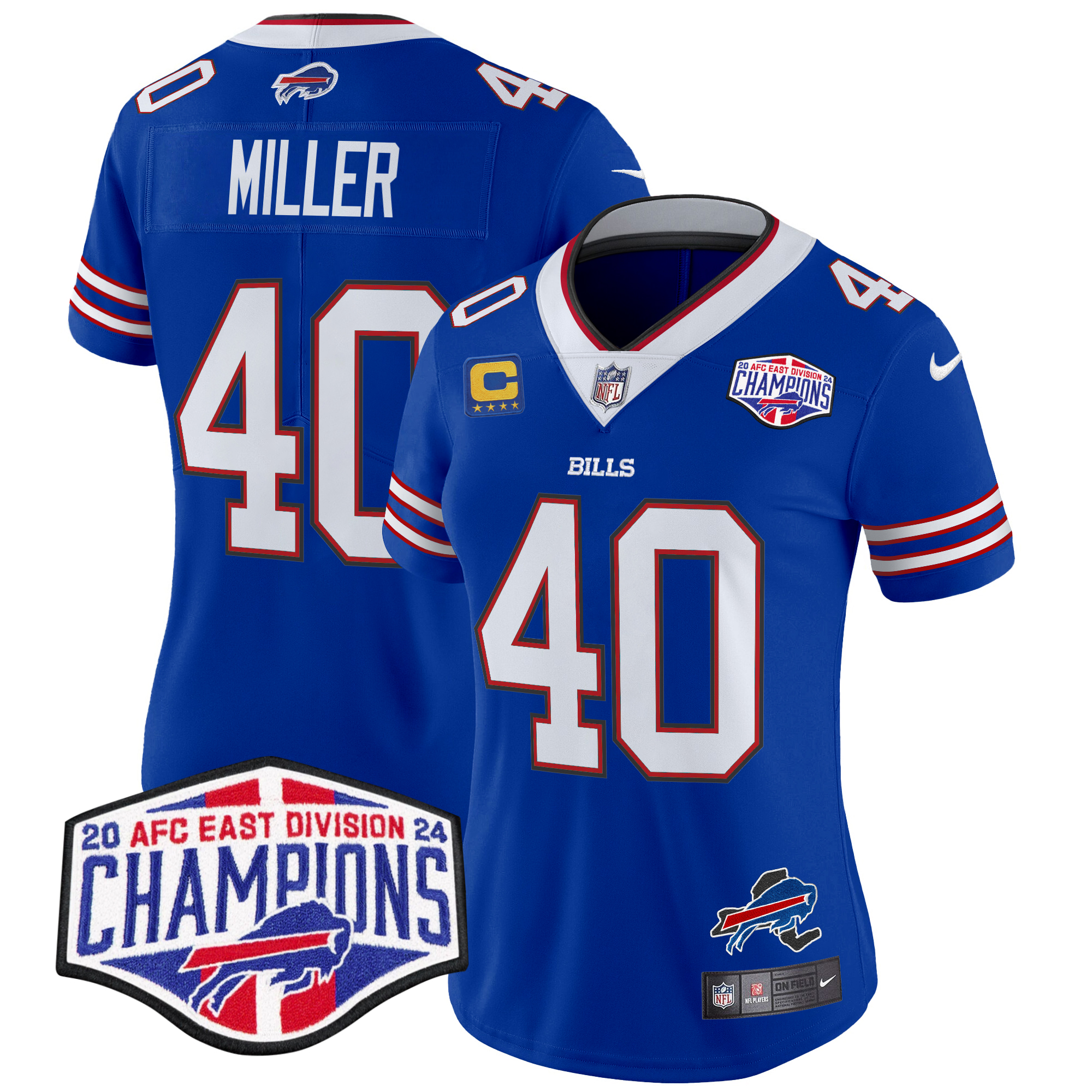 Von Miller Women's Buffalo Bills 2024 AFC East Division Champions Vapor Limited Royal Jersey - All Stitched