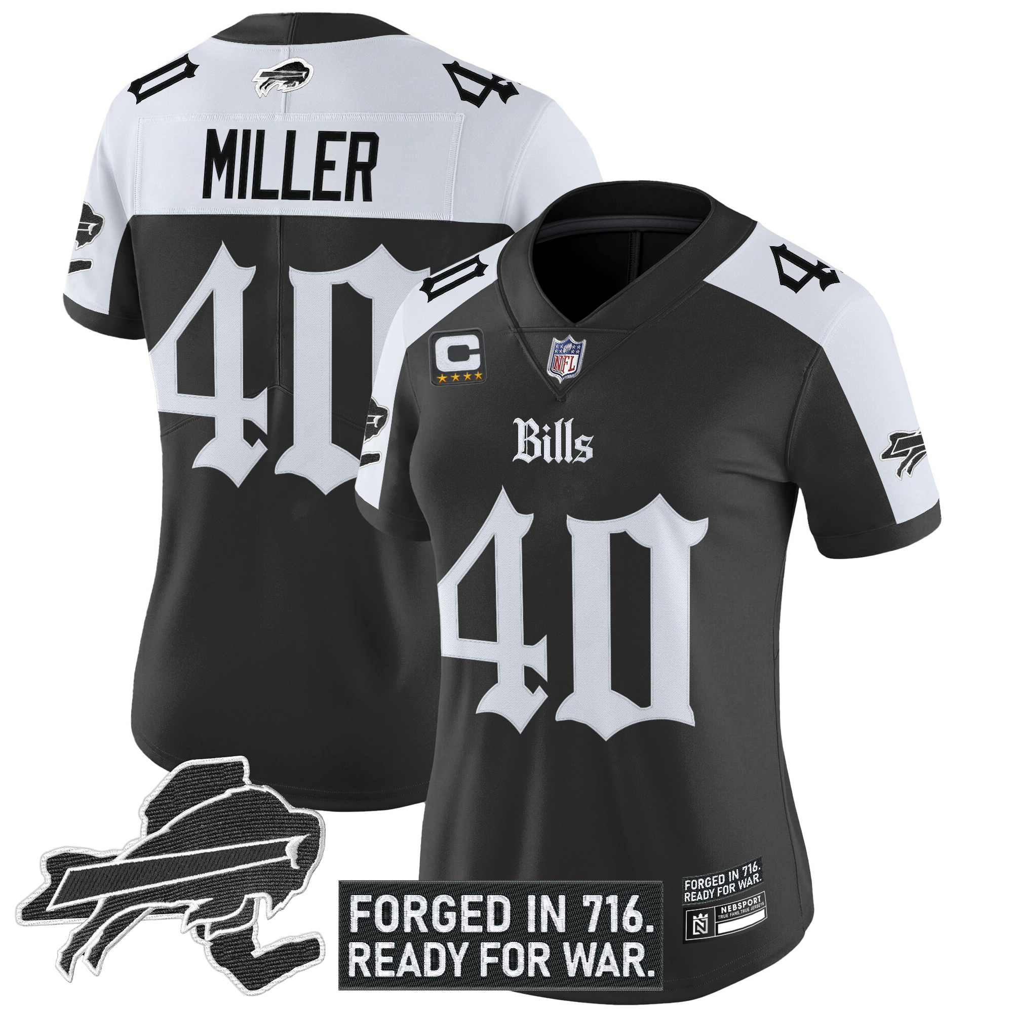 Von Miller Women's Buffalo Bills 'Gothic Cold Front Edition' Vapor Limited Alternate Jersey - All Stitched
