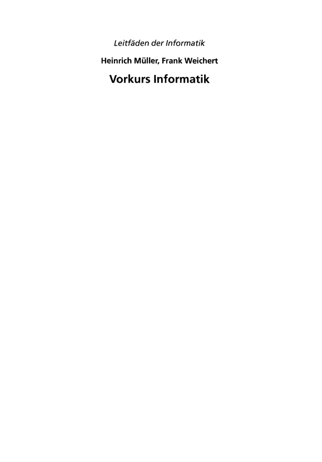 Vorkurs Informatik Der Einstieg ins Informatikstudium  â€“ PDF/EPUB Version Downloadable