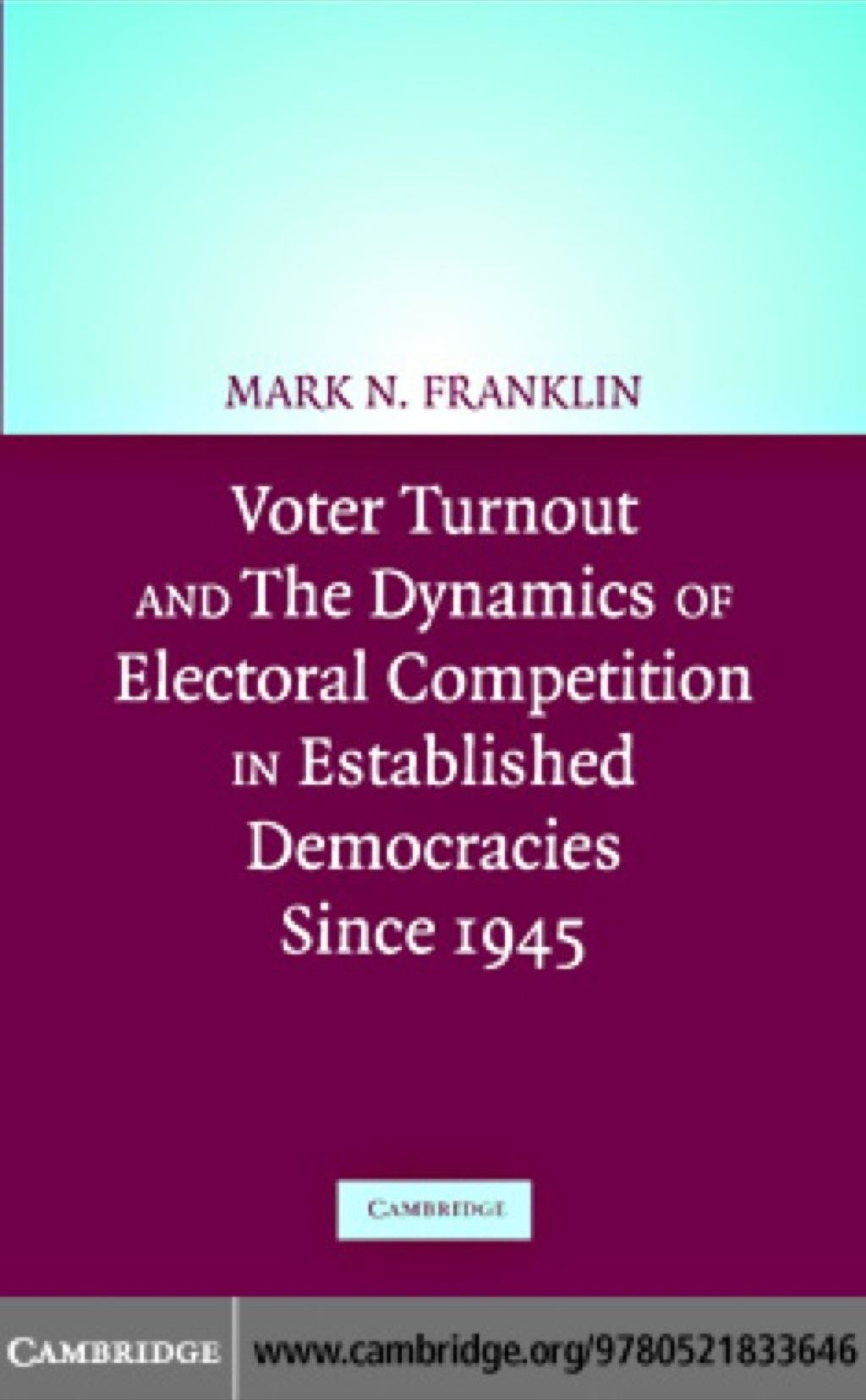 Voter Turnout and the Dynamics of Electoral Competition in Established Democracies since 1945 1st Edition â€“ PDF/EPUB Version Downloadable