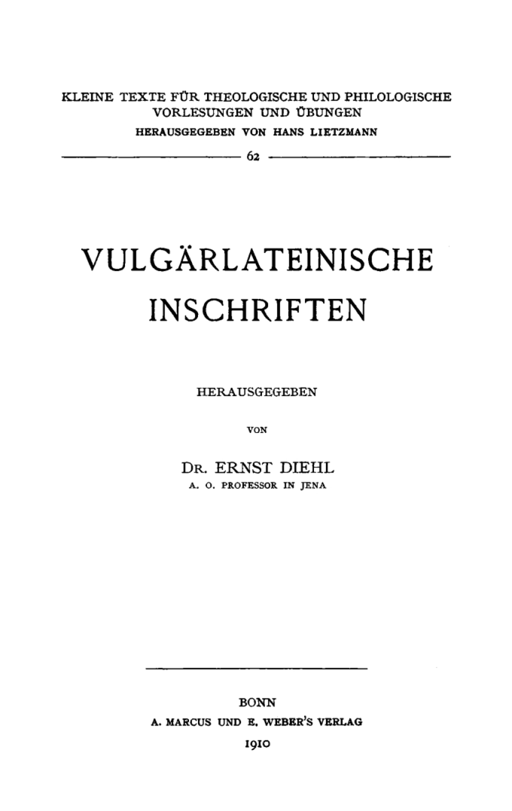 VulgÃ¤rlateinische Inschriften 1st Edition â€“ PDF/EPUB Version Downloadable