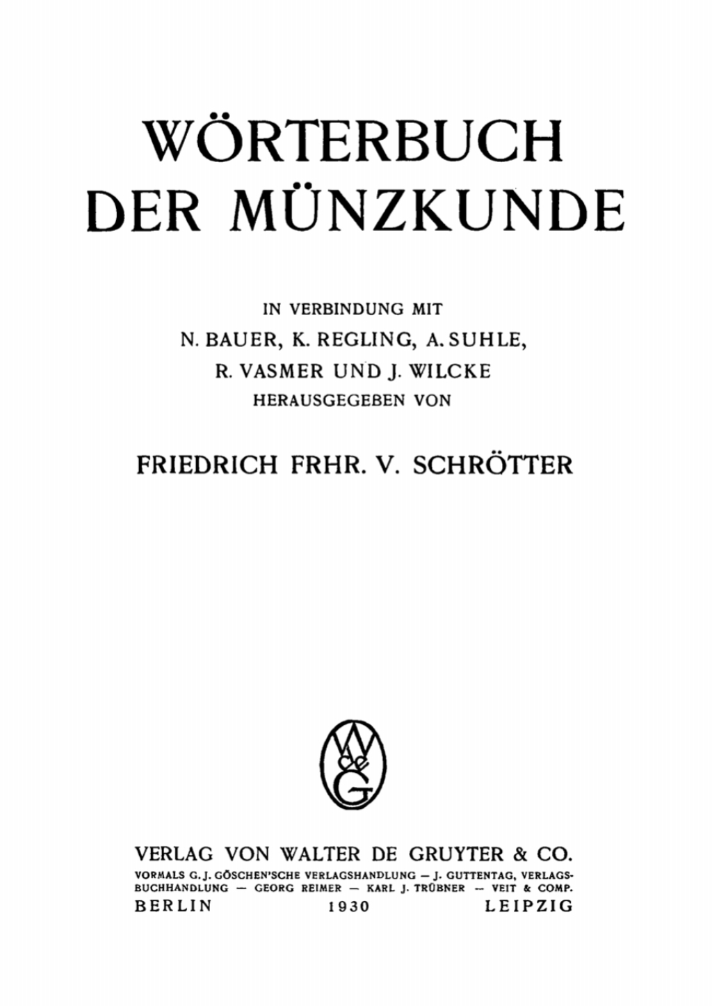 WÃ¶rterbuch der MÃ¼nzkunde 1st Edition â€“ PDF/EPUB Version Downloadable