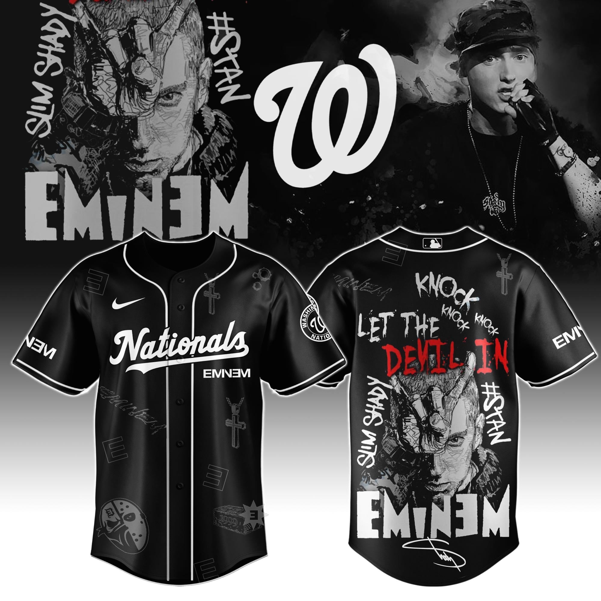W Nationals x Eminem STANSâ€™ TO LAUNCH IN THEATRES WORLDWIDE 2025 Baseball Jersey Editions Limited +Selling Out Fast