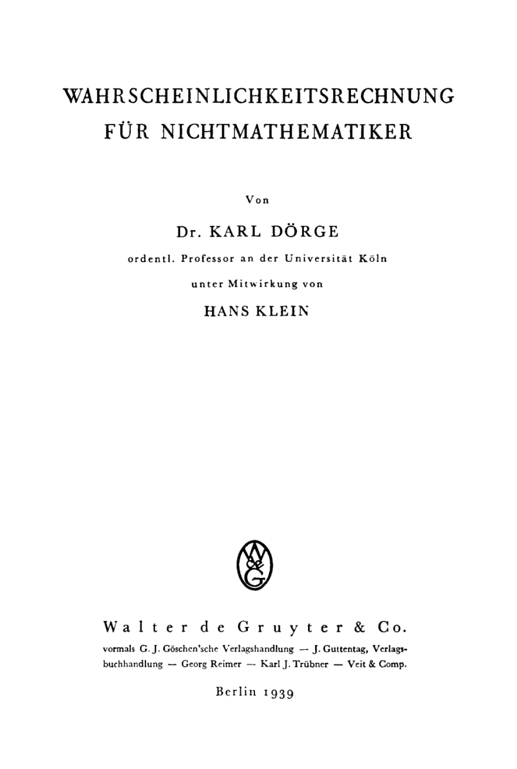 Wahrscheinlichkeitsrechnung fÃ¼r Nichtmathematiker 1st Edition â€“ PDF/EPUB Version Downloadable