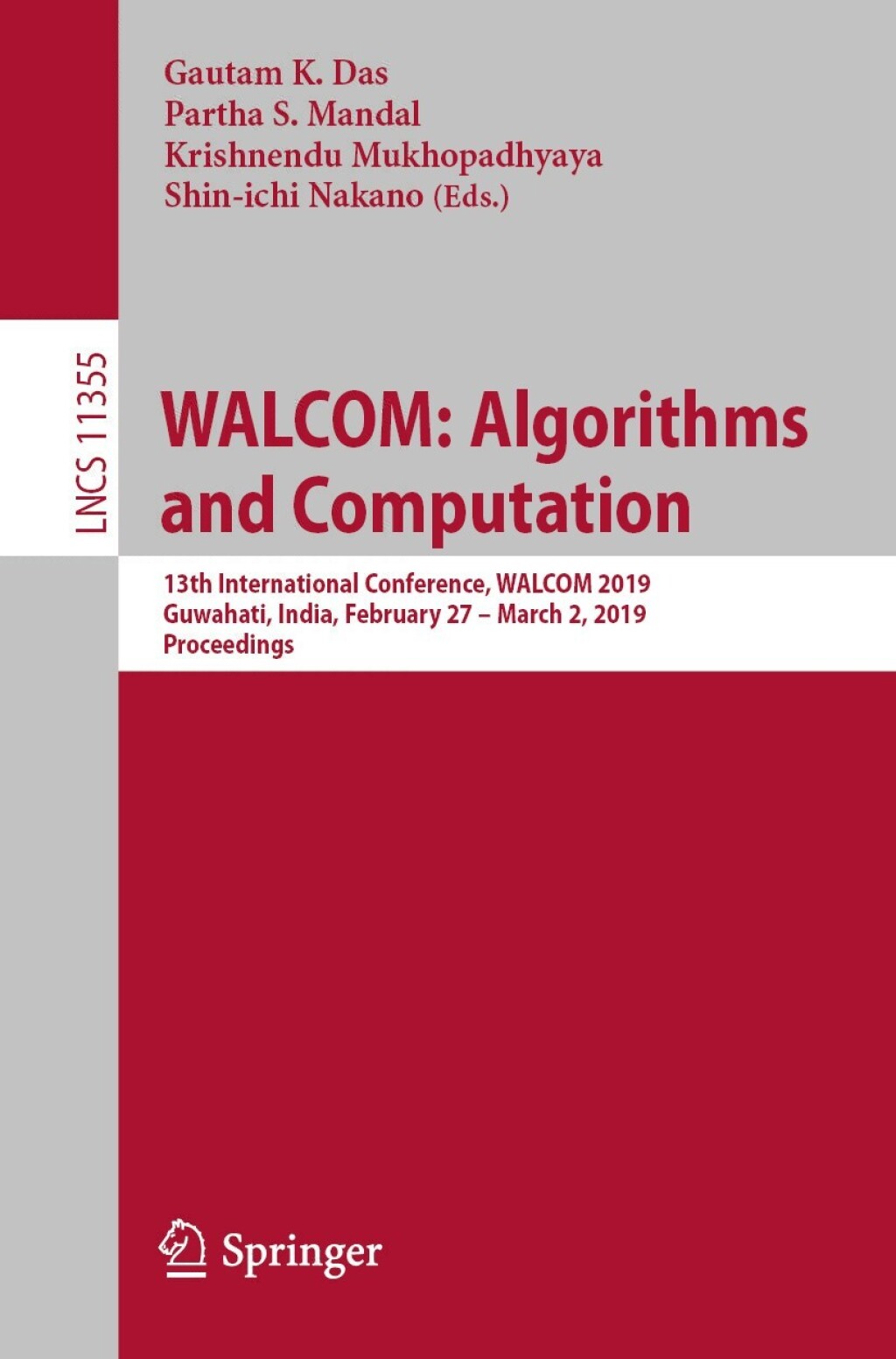 WALCOM: Algorithms and Computation 13th International Conference, WALCOM 2019, Guwahati, India, February 27 â€“ March 2, 2019, Proceedings  â€“ PDF/EPUB Version Downloadable
