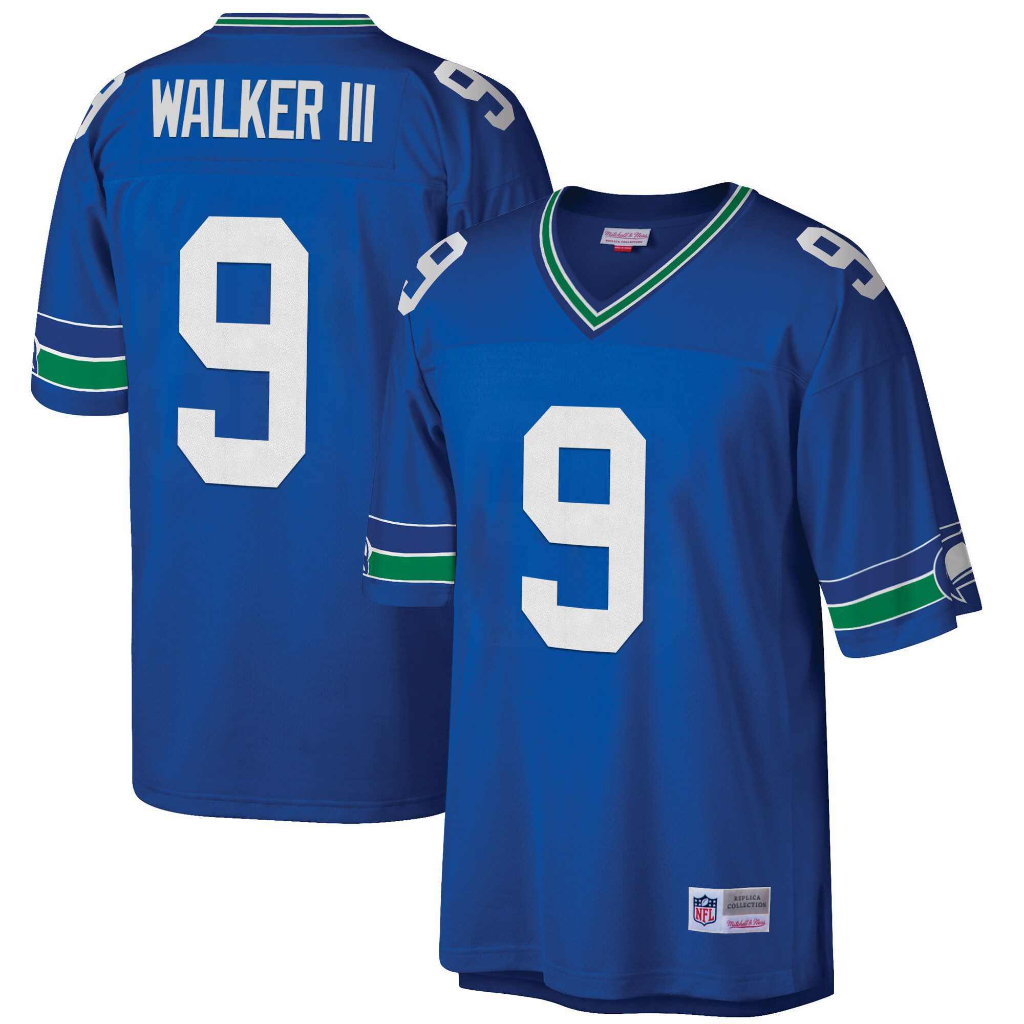 Walker III Men's Seattle Seahawks Big & Tall 1985 Retired Royal Jersey - All Stitched