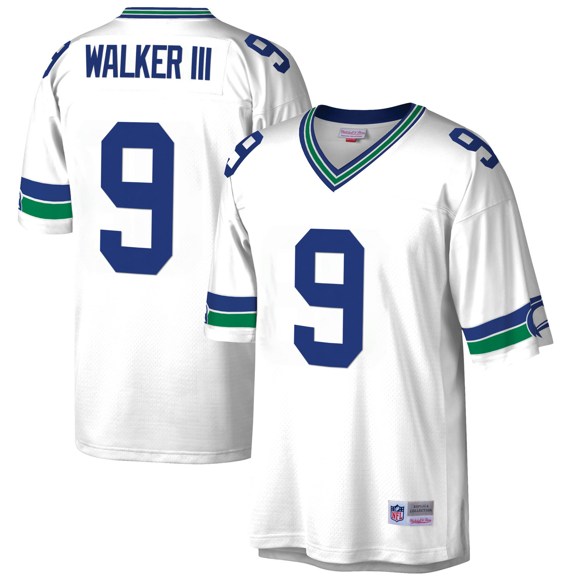 Walker III Men's Seattle Seahawks Big & Tall 1985 Retired White Jersey - All Stitched