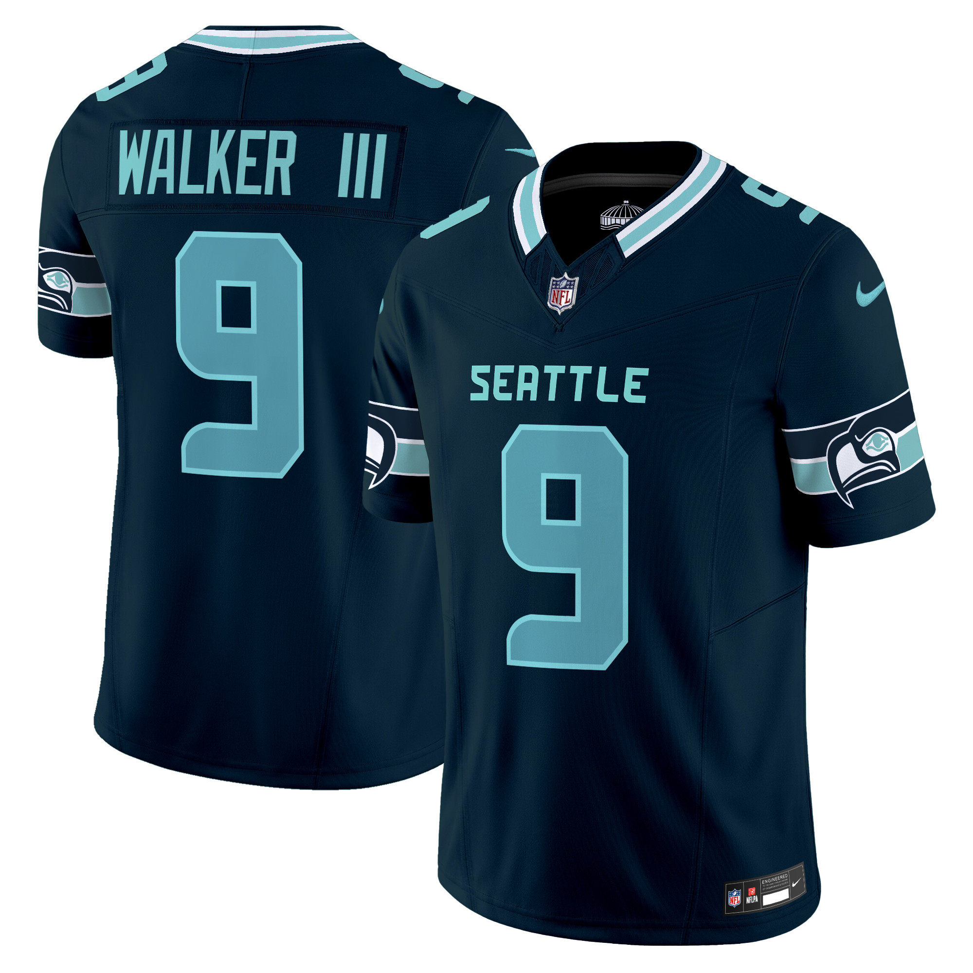 Walker III Men's Seattle Seahawks "Seattle City" Vapor Limited Navy Jersey - All Stitched