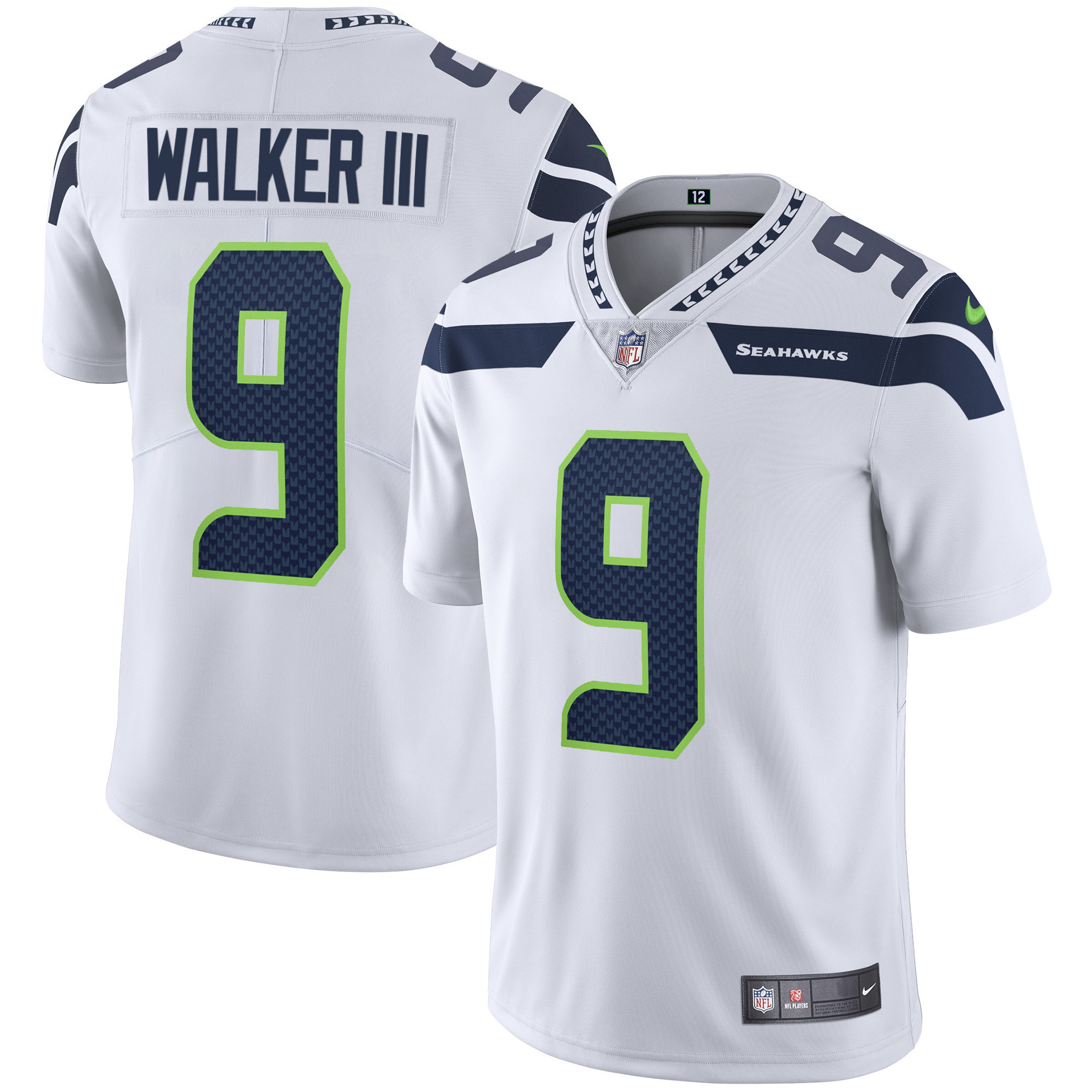 Walker III Men's Seattle Seahawks Vapor White Jersey - All Stitched
