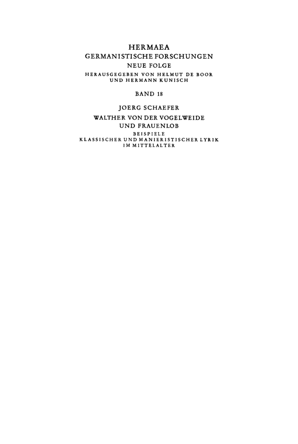 Walther von der Vogelweide und Frauenlob Beispiele klassischer und manieristischer Lyrik im Mittelalter 1st Edition â€“ PDF/EPUB Version Downloadable