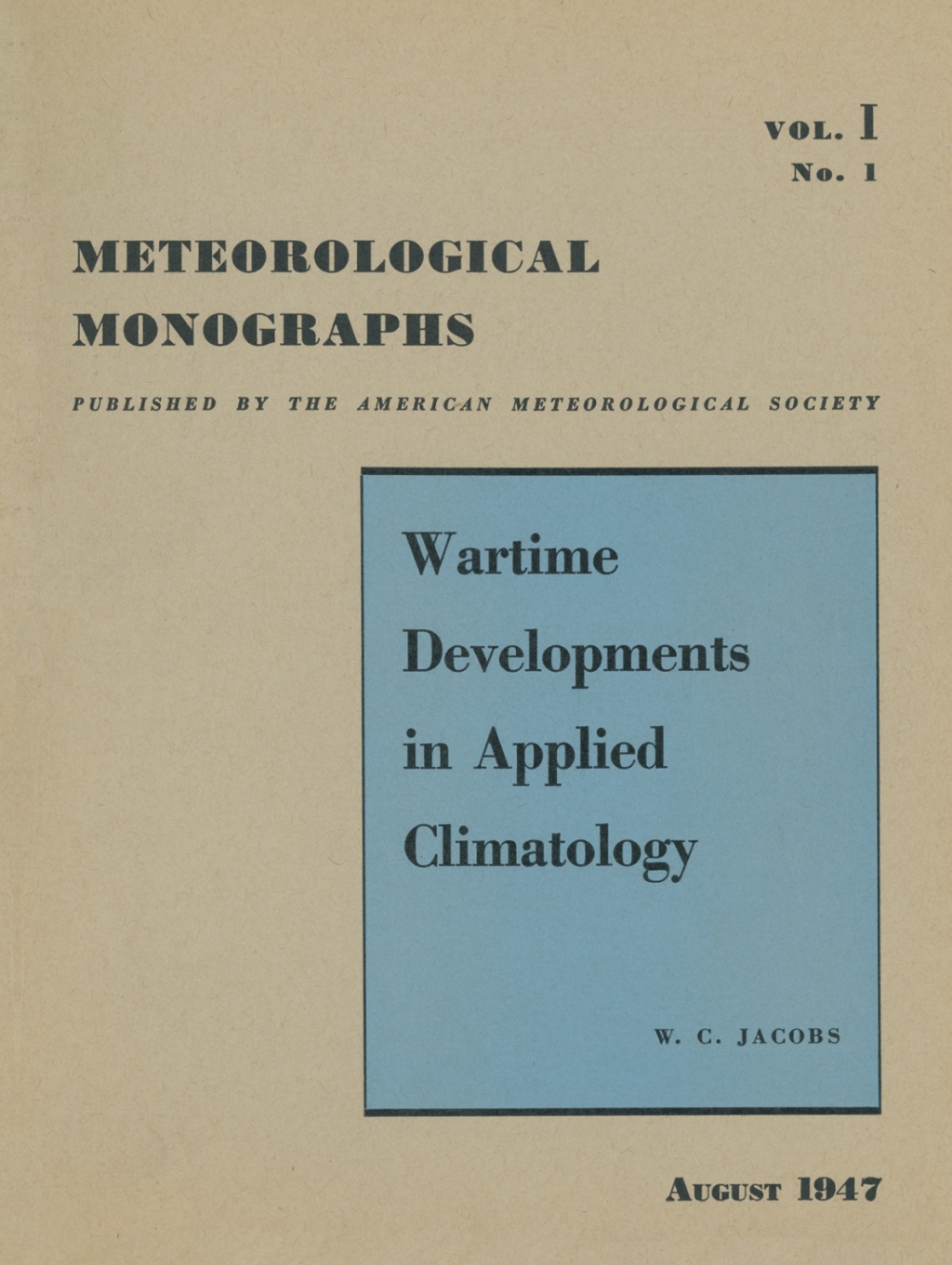 Wartime Developments in Applied Climatology  â€“ PDF/EPUB Version Downloadable