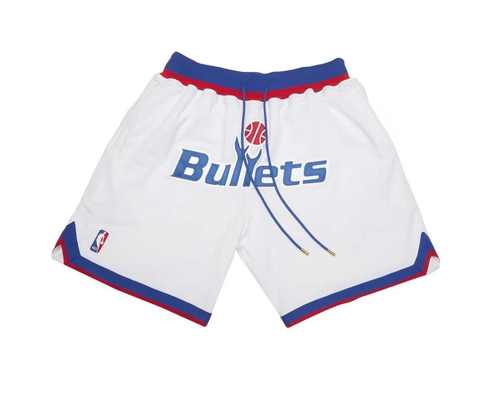 Washington Bullets shorts White - Basketball Shorts Store