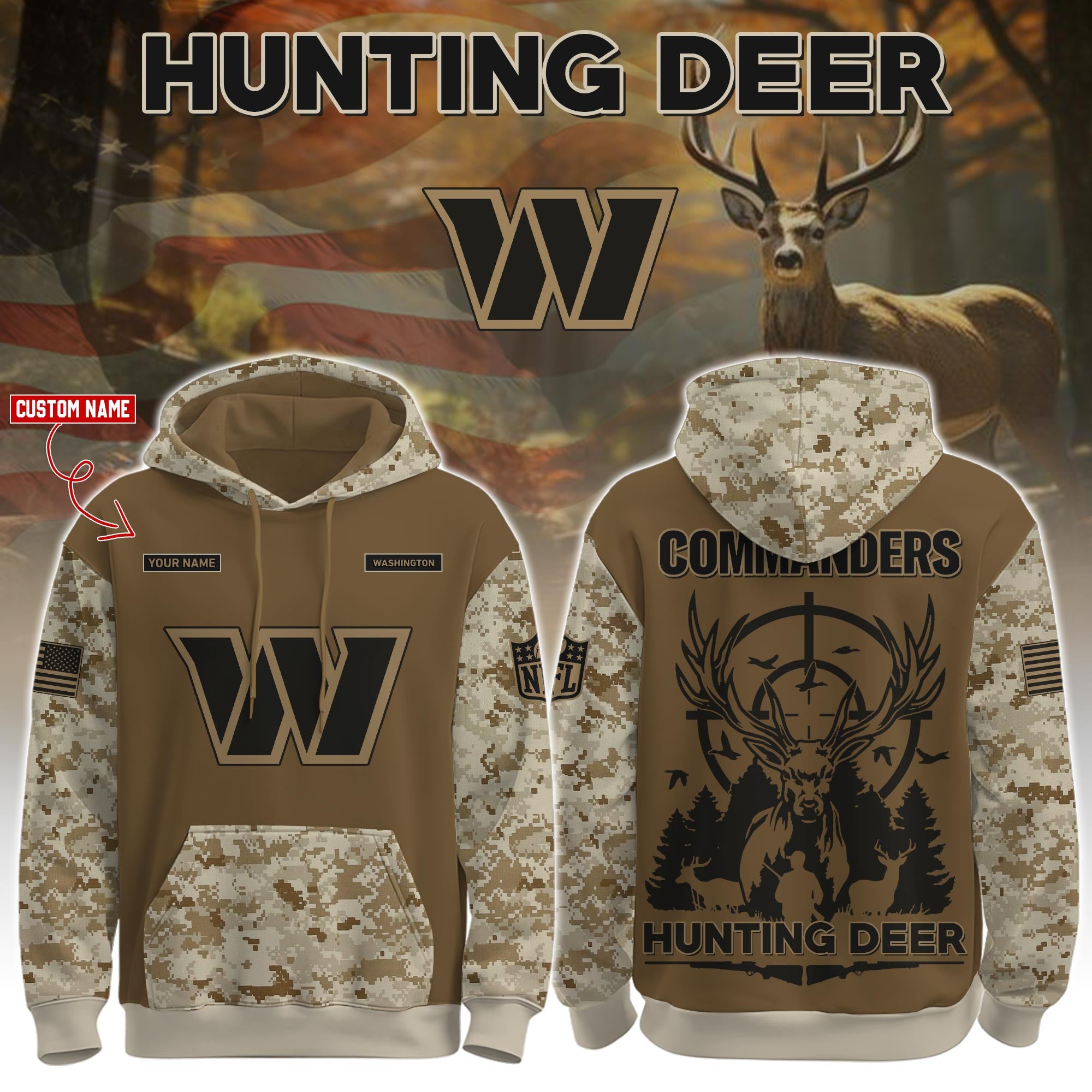 Washington Commanders Hunting Deer Limited Edition Hoodie
