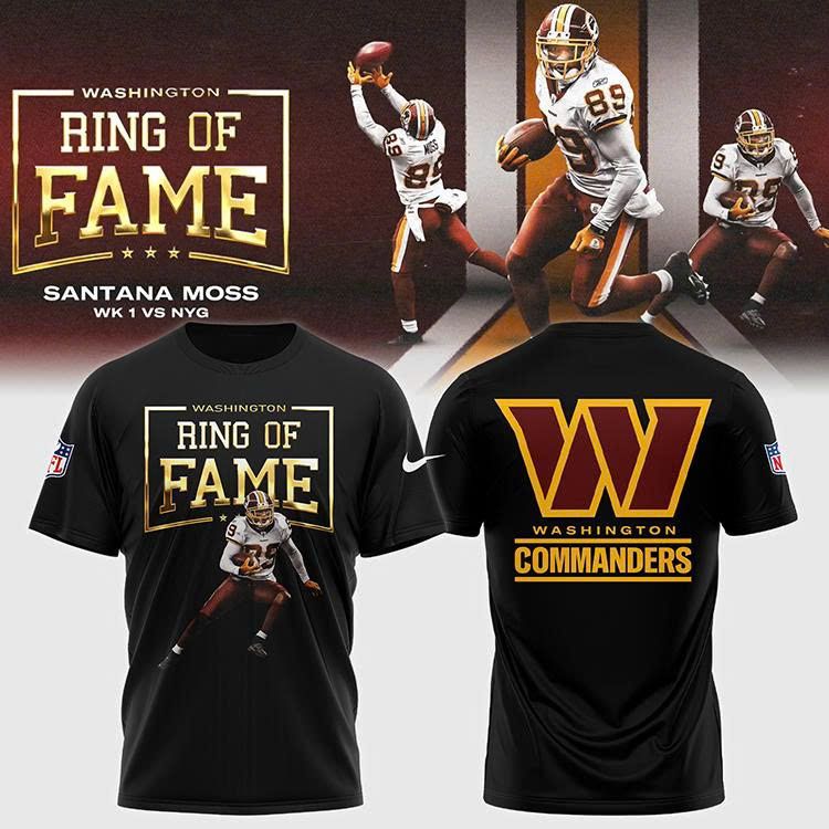 Washington Commanders Santana Moss Ring Of Fame Commemorative T-Shirt