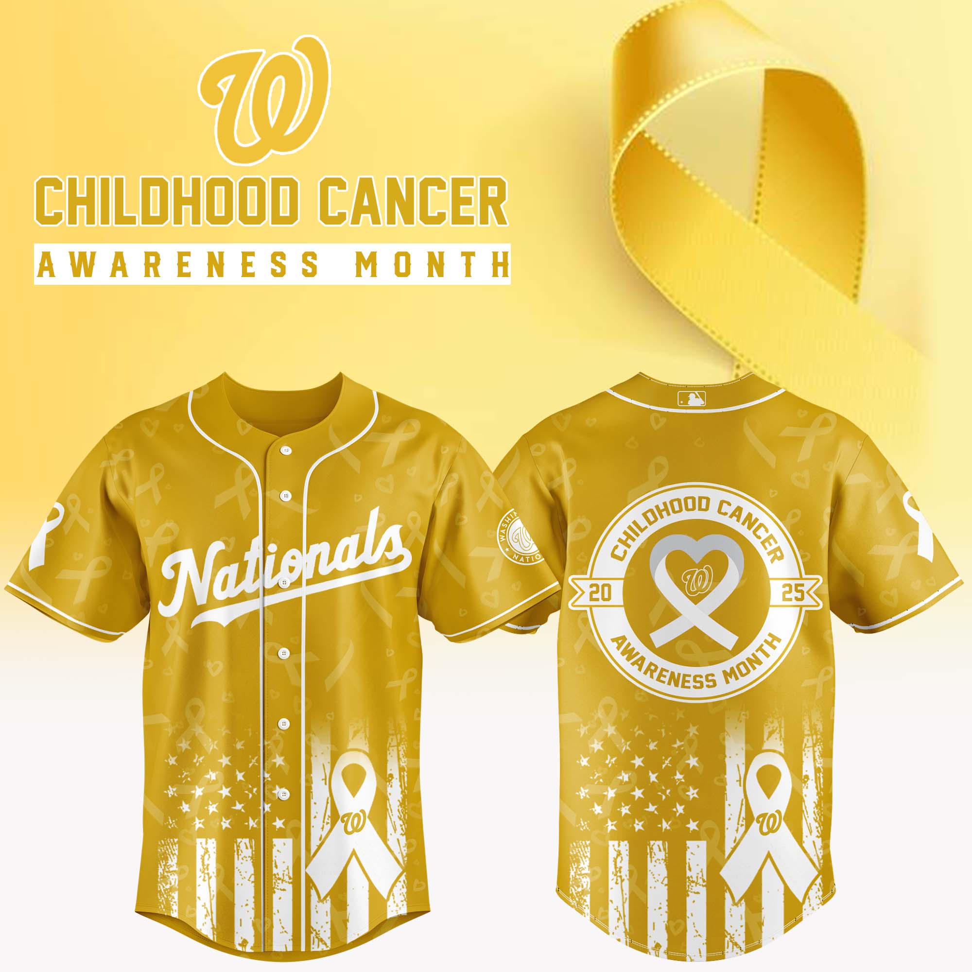 Washington Nationals x Childhood Cancer Awareness Month 2025 Baseball Jersey Editions Limited