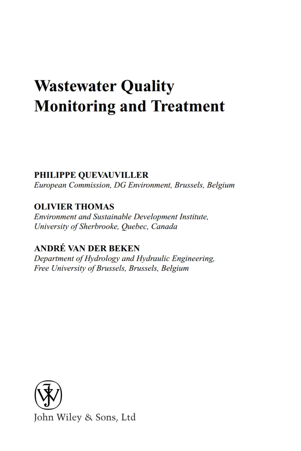 Wastewater Quality Monitoring and Treatment 1st Edition â€“ PDF/EPUB Version Downloadable