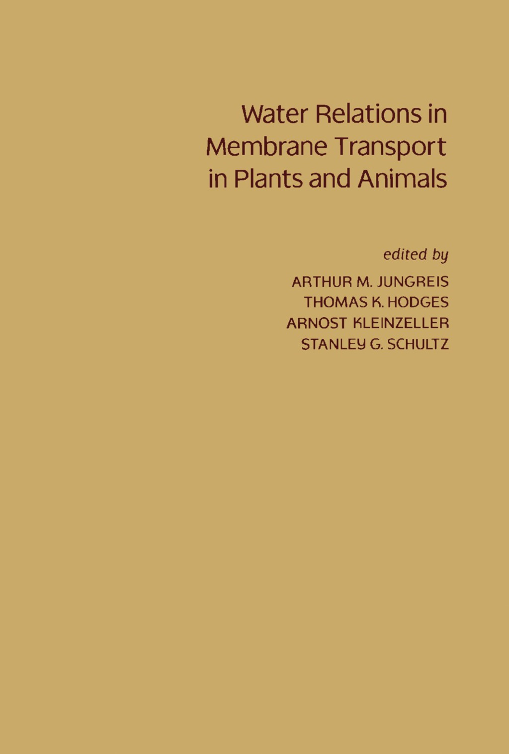 Water Relations in Membrane Transport in Plants and Animals  â€“ PDF/EPUB Version Downloadable