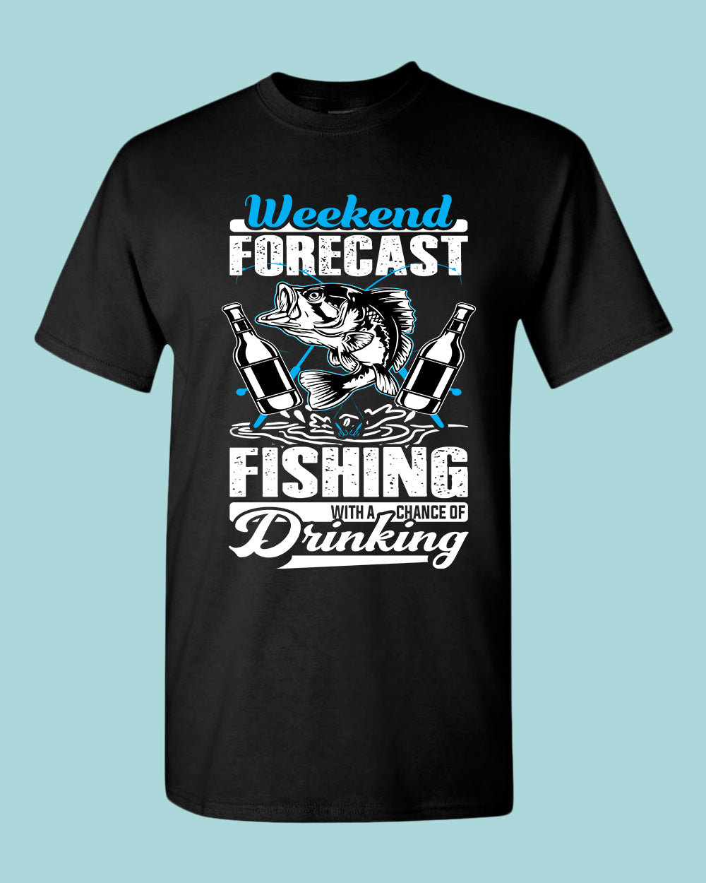Weekend forecast fishing t-shirt