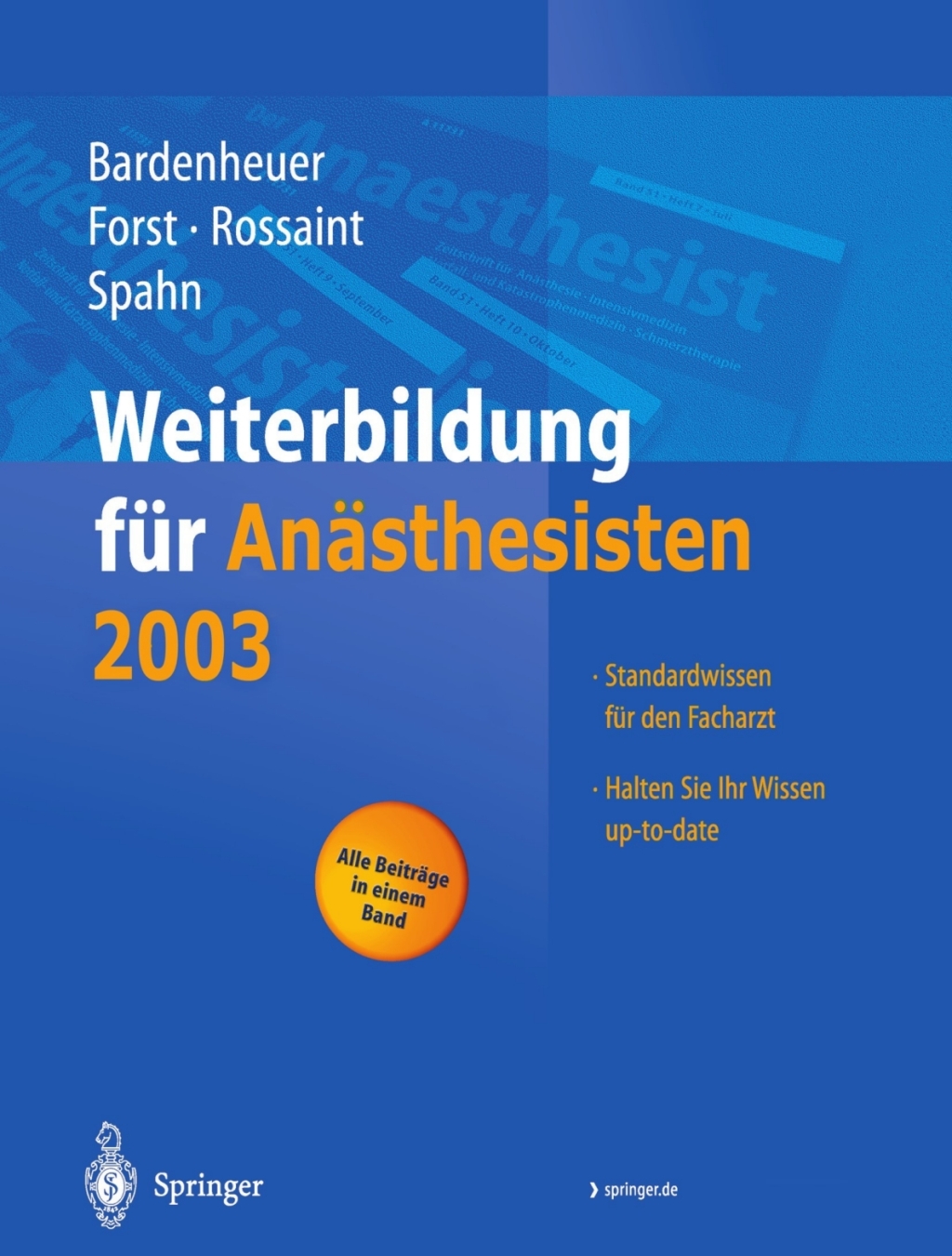 Weiterbildung fÃ¼r AnÃ¤sthesisten 2003  â€“ PDF/EPUB Version Downloadable