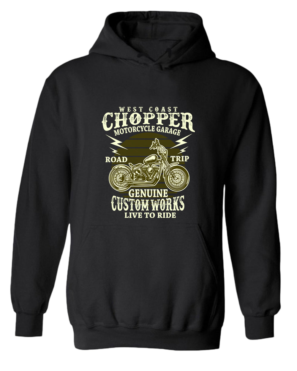 West chopper motorcycle garage hoodie