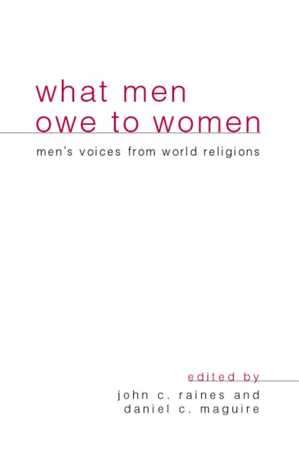 What Men Owe to Women Men's Voices from World Religions  â€“ PDF/EPUB Version Downloadable