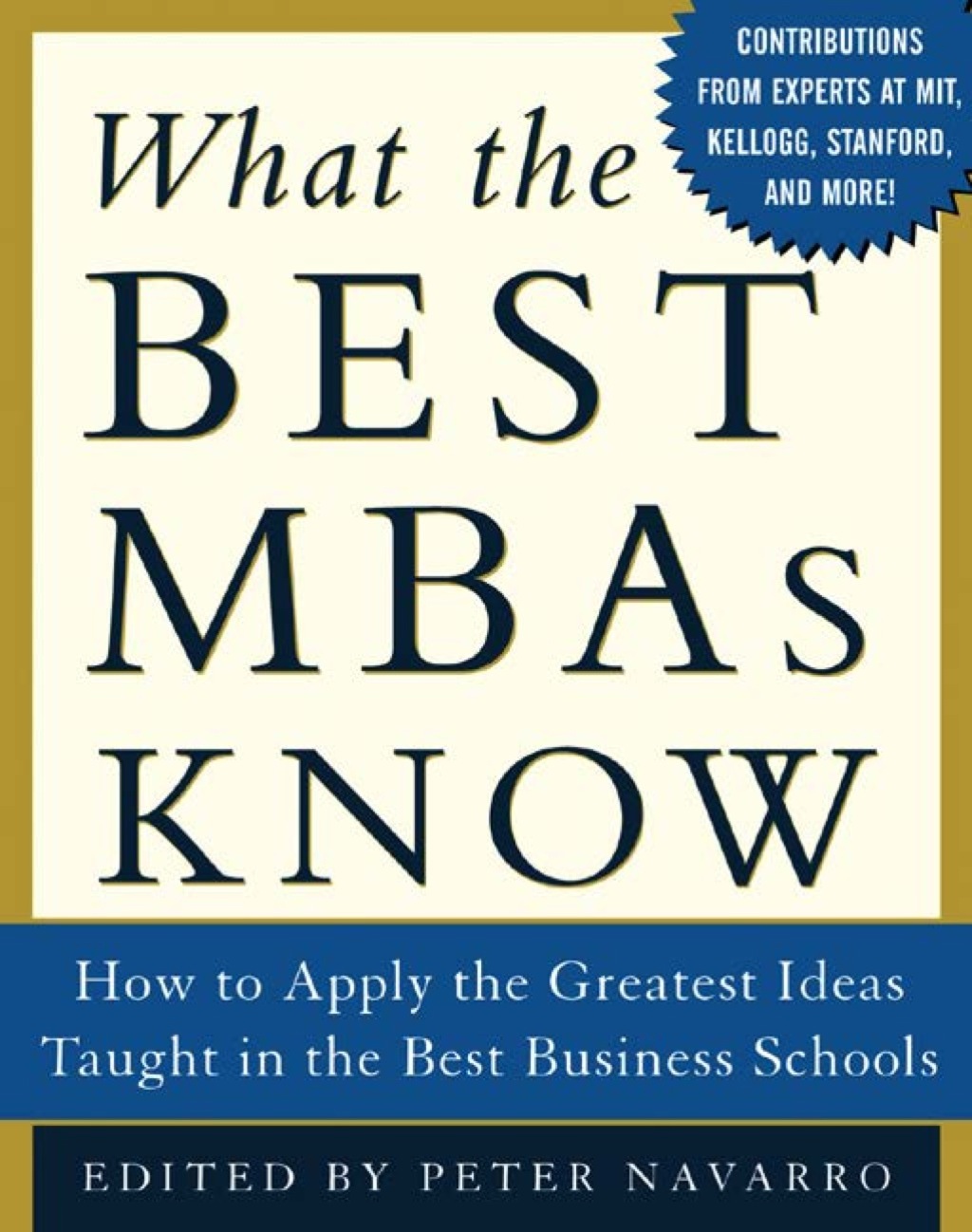 What the Best MBAs Know 1st Edition â€“ PDF/EPUB Version Downloadable
