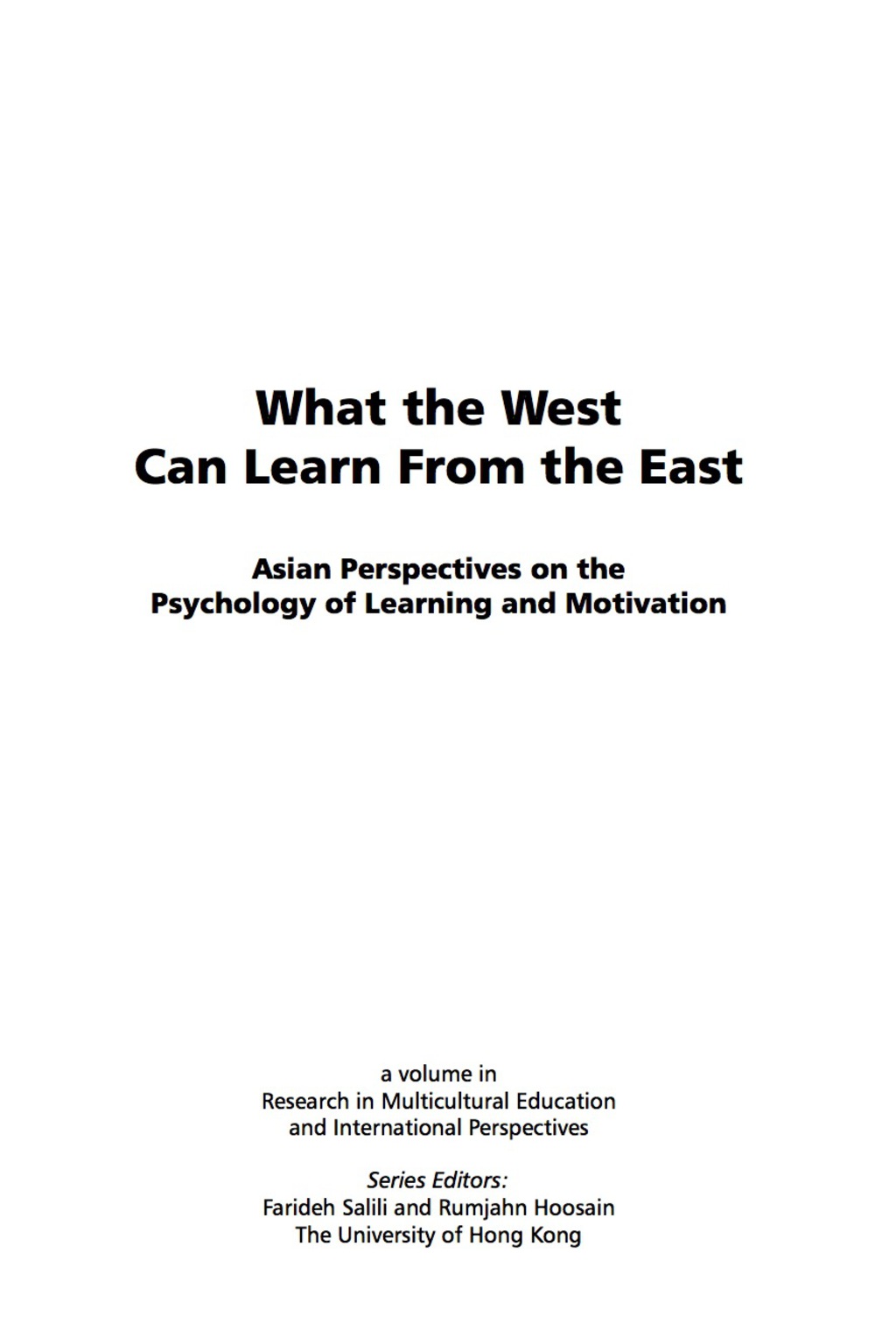 What the West Can Learn From the East: Asian Perspectives on the Psychology of Learning and Motivation  â€“ PDF/EPUB Version Downloadable