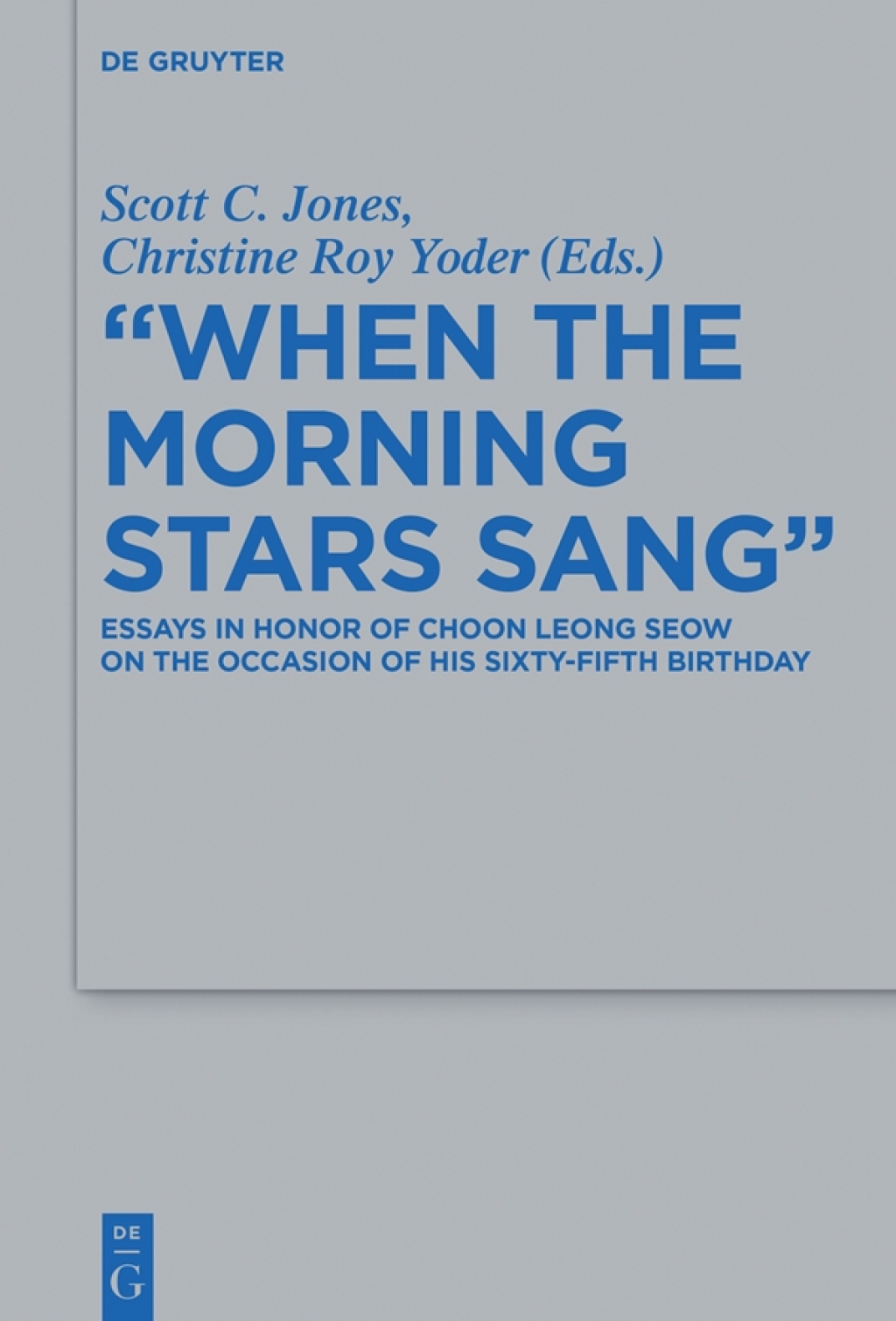 "When the Morning Stars Sang" Essays in Honor of Choon Leong Seow on the Occasion of his Sixty-Fifth Birthday 1st Edition â€“ PDF/EPUB Version Downloadable