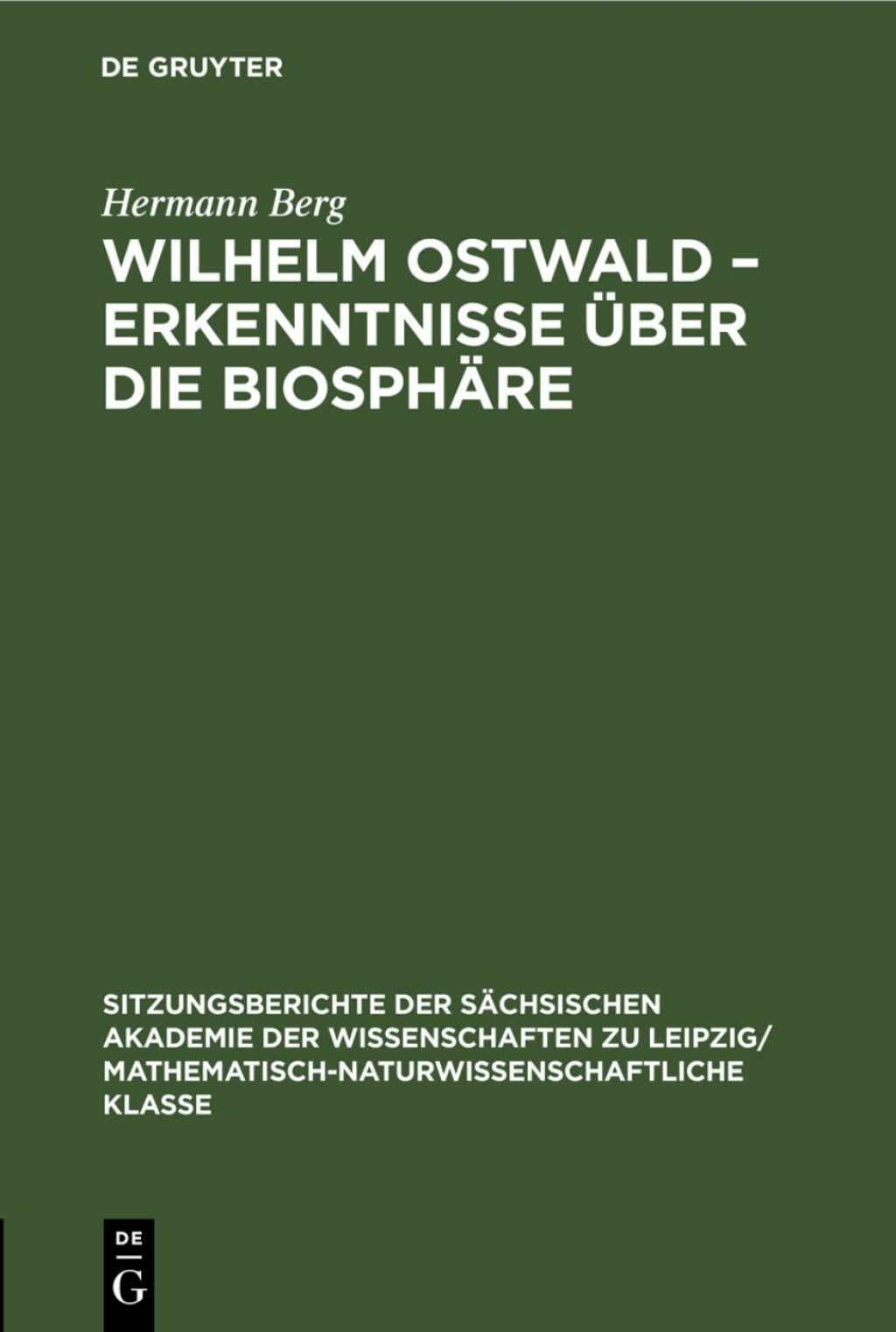 Wilhelm Ostwald â€“ Erkenntnisse Ã¼ber die BiosphÃ¤re 1st Edition â€“ PDF/EPUB Version Downloadable