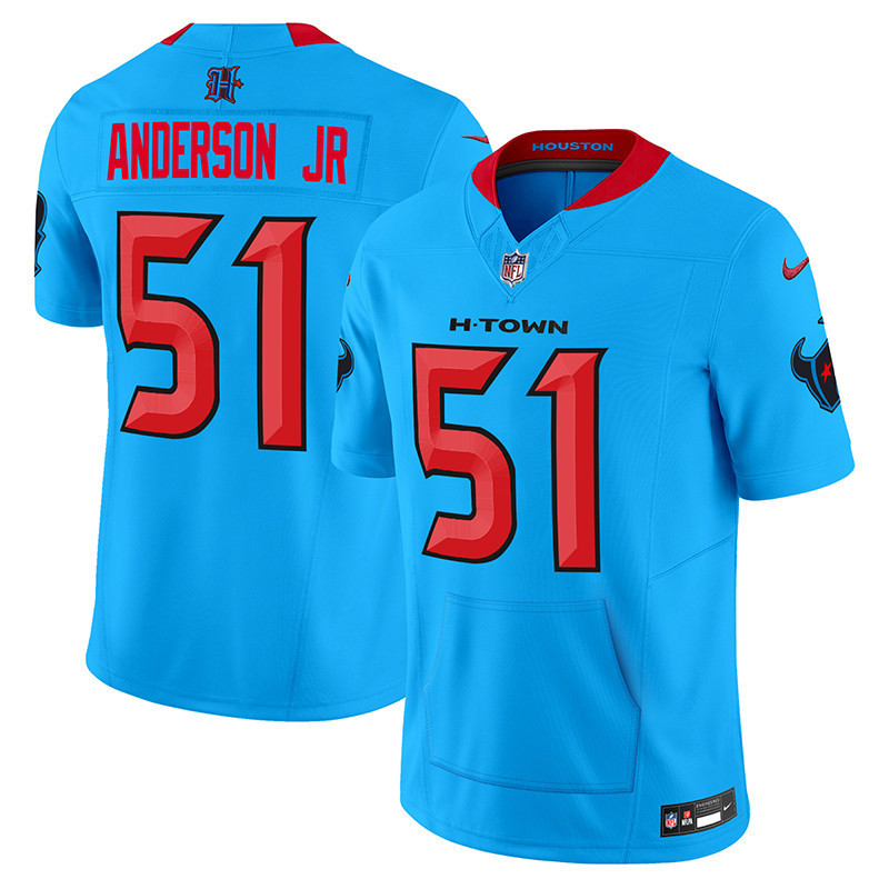 Will Anderson Jr. Men's Houston Texans 2024 Vapor Hand Warmer Blue Jersey - All Stitched