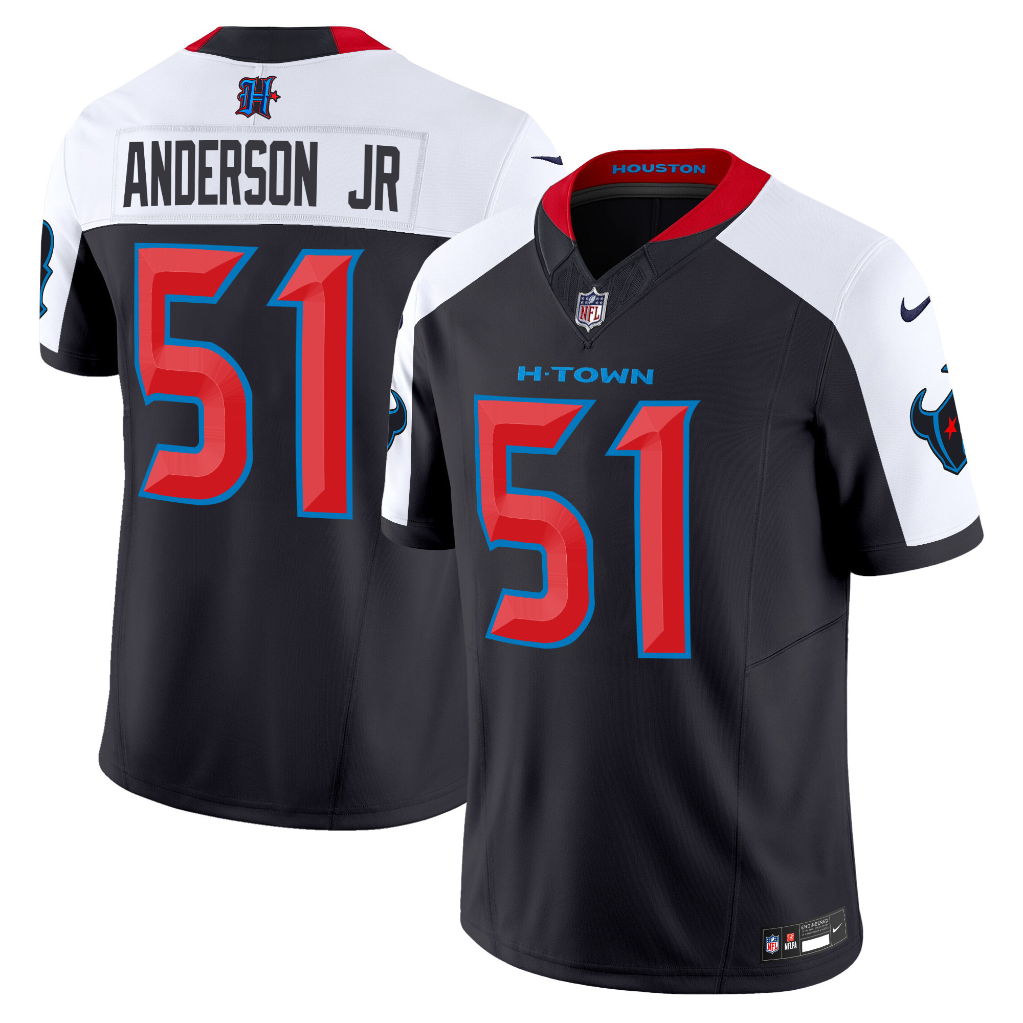 Will Anderson Jr. Men's Houston Texans 2024 Vapor Limited Navy Alternate Jersey - All Stitched
