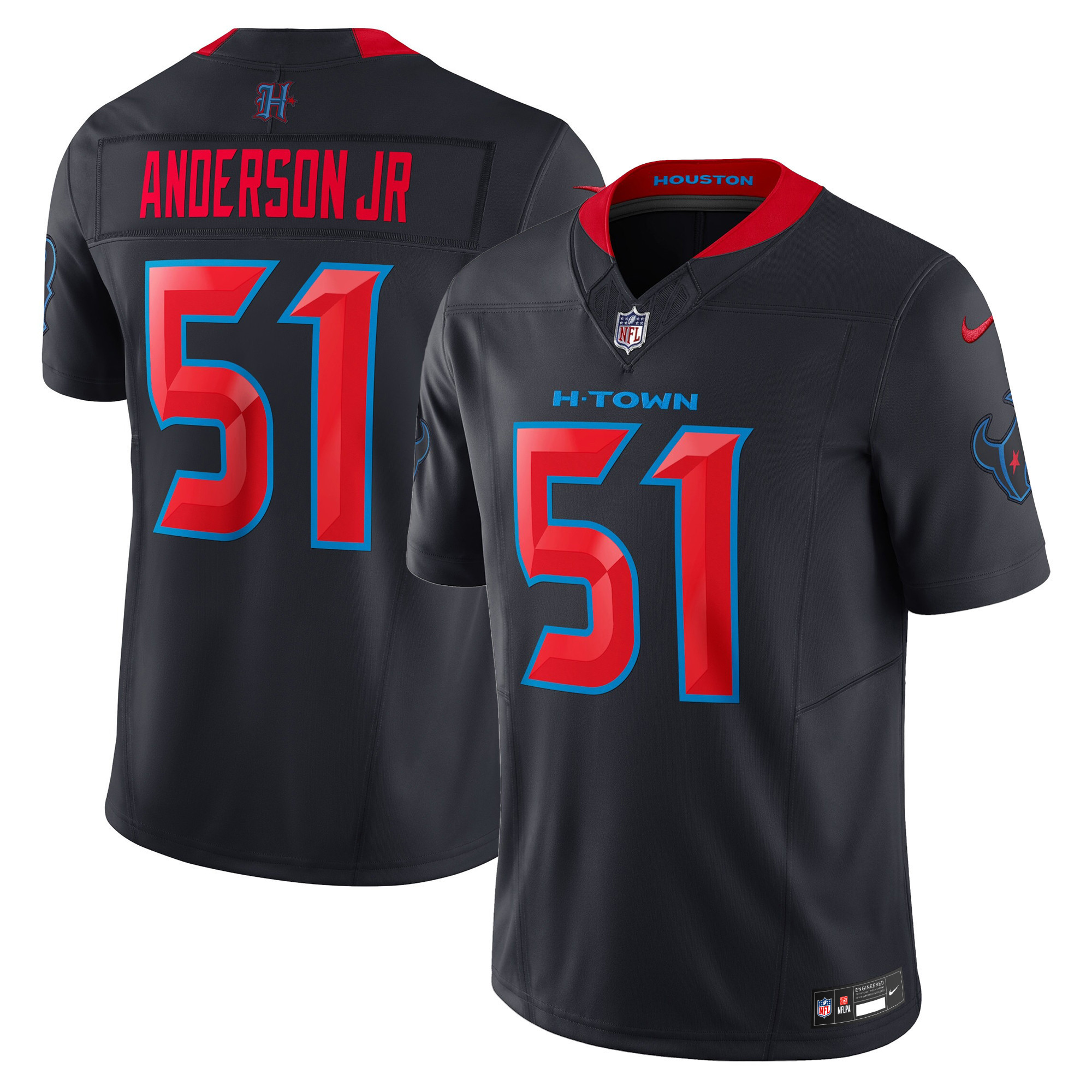 Will Anderson Jr. Men's Houston Texans 2024 Vapor Limited Navy Limited Jersey - All Stitched