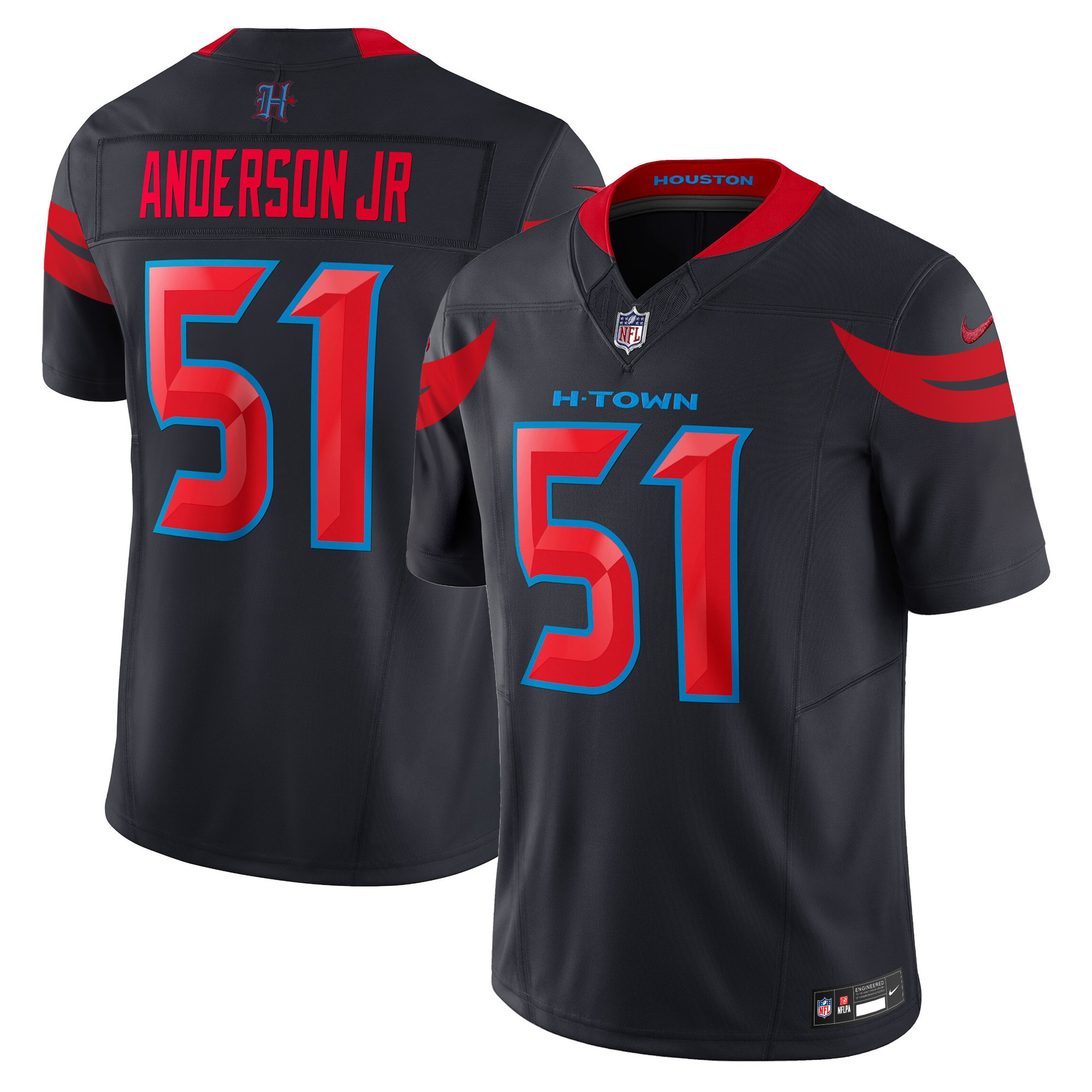 Will Anderson Jr. Men's Houston Texans 2024 Vapor Limited Navy Limited Jersey - All Stitched