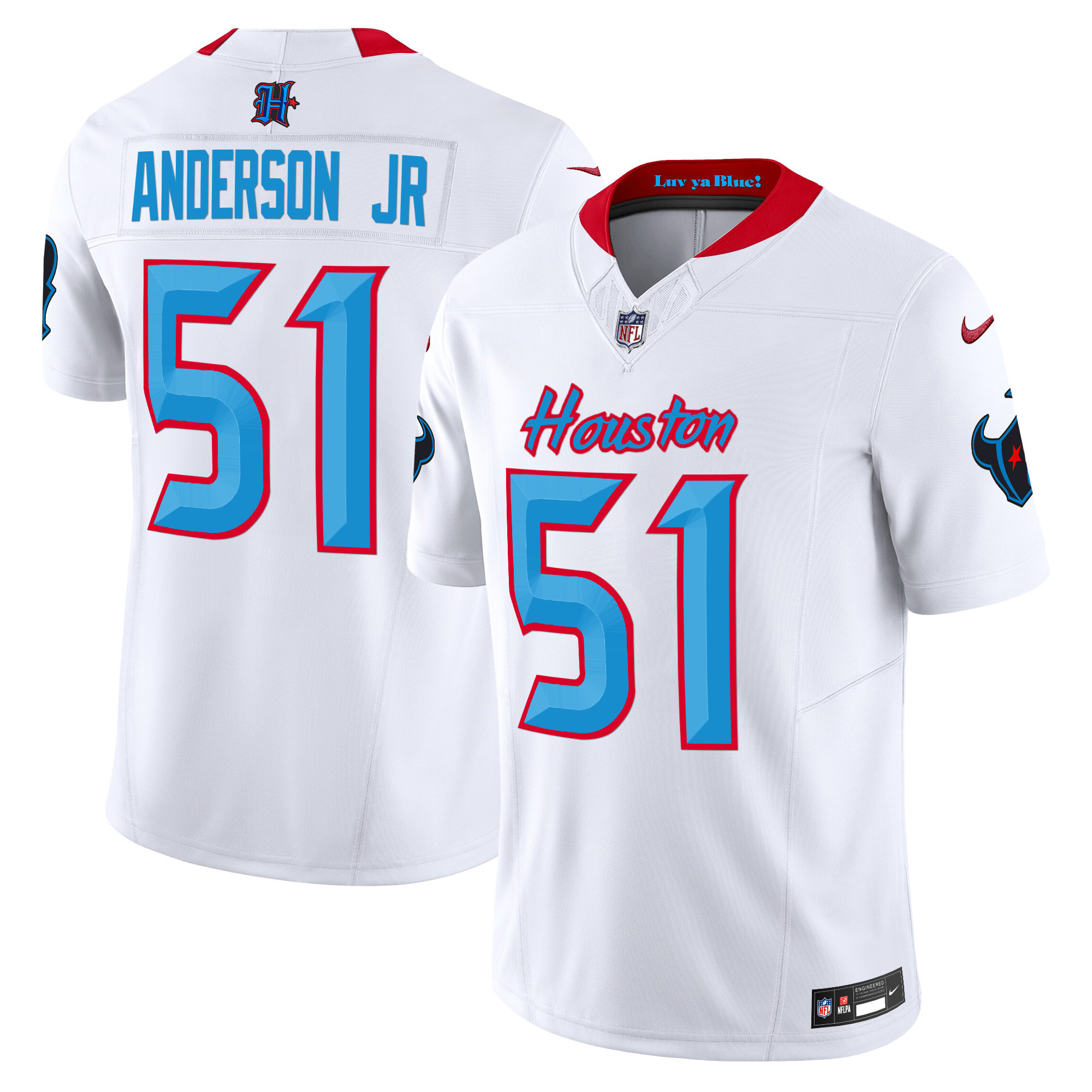 Will Anderson Jr. Men's Houston Texans 2024 Vapor Limited White Jersey - All Stitched