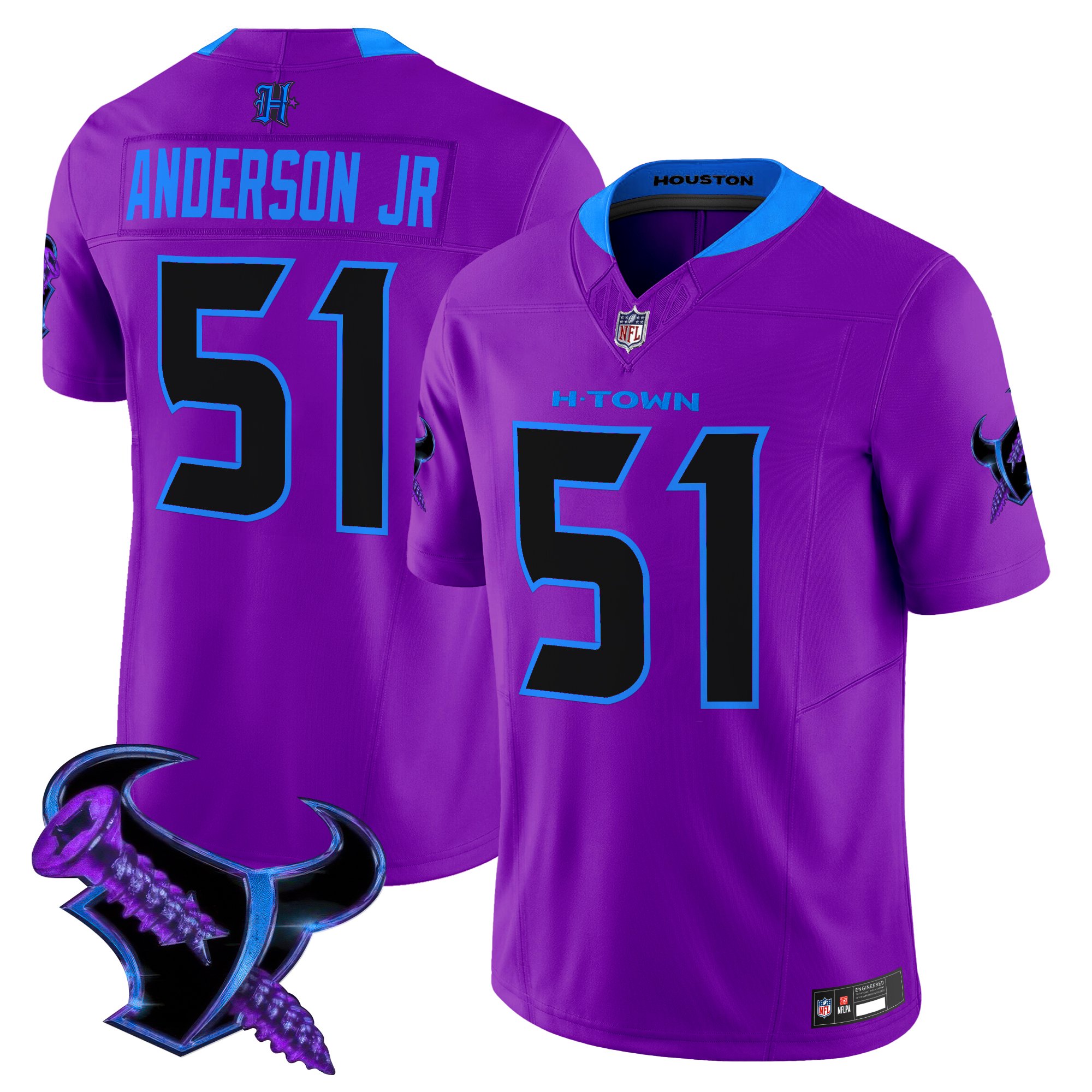 Will Anderson Jr. Men's Houston Texans 2025 DJ Screw Vapor Limited Purple Jersey - All Stitched