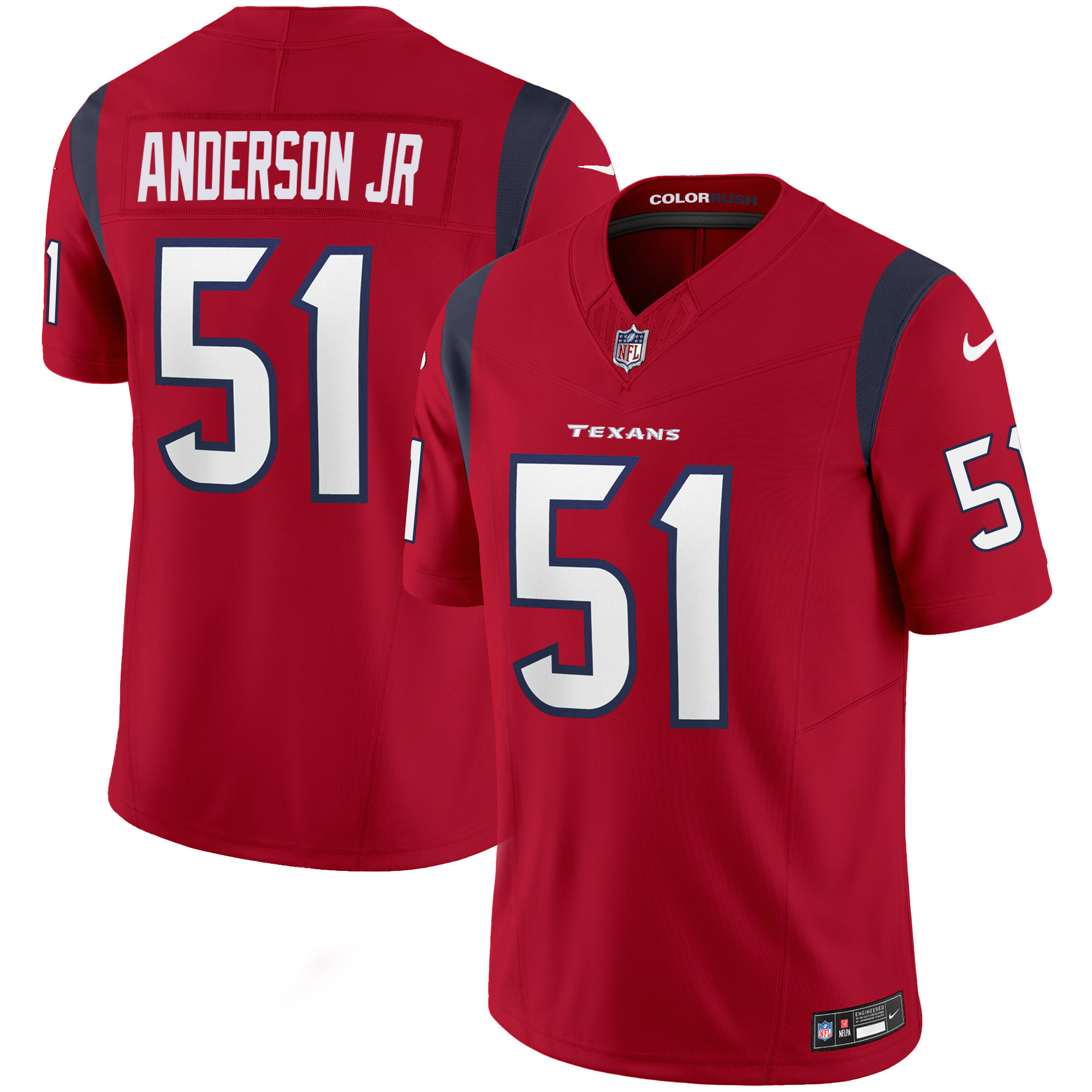 Will Anderson Jr. Men's Houston Texans Color Rush Legend Vapor Red Jersey - All Stitched