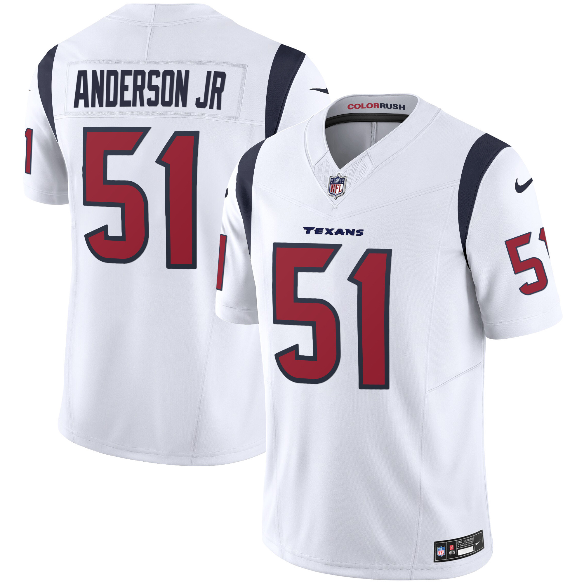 Will Anderson Jr. Men's Houston Texans Color Rush Legend Vapor White Jersey - All Stitched