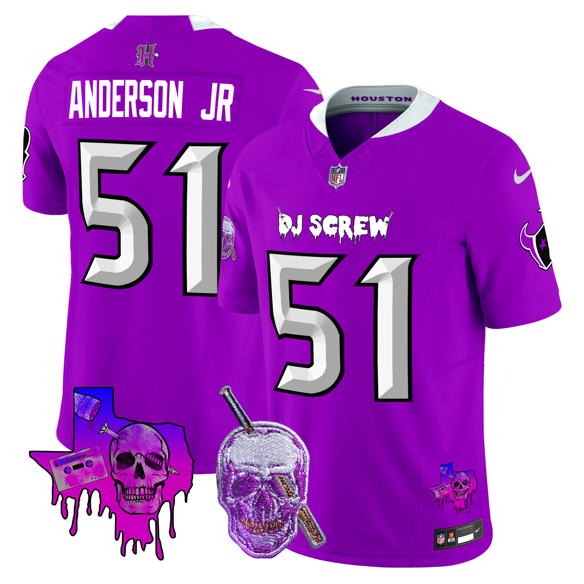 Will Anderson Jr. Men's Houston Texans DJ Screw Vapor Limited Purple Jersey - All Stitched
